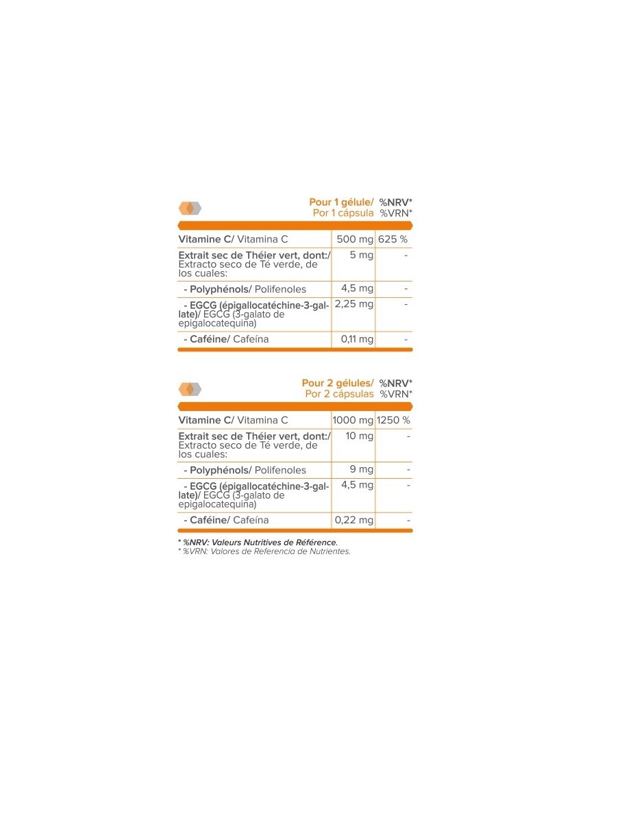 Vitamina C+ Té verde 60 Cápsulas SportDone - 36 g 2