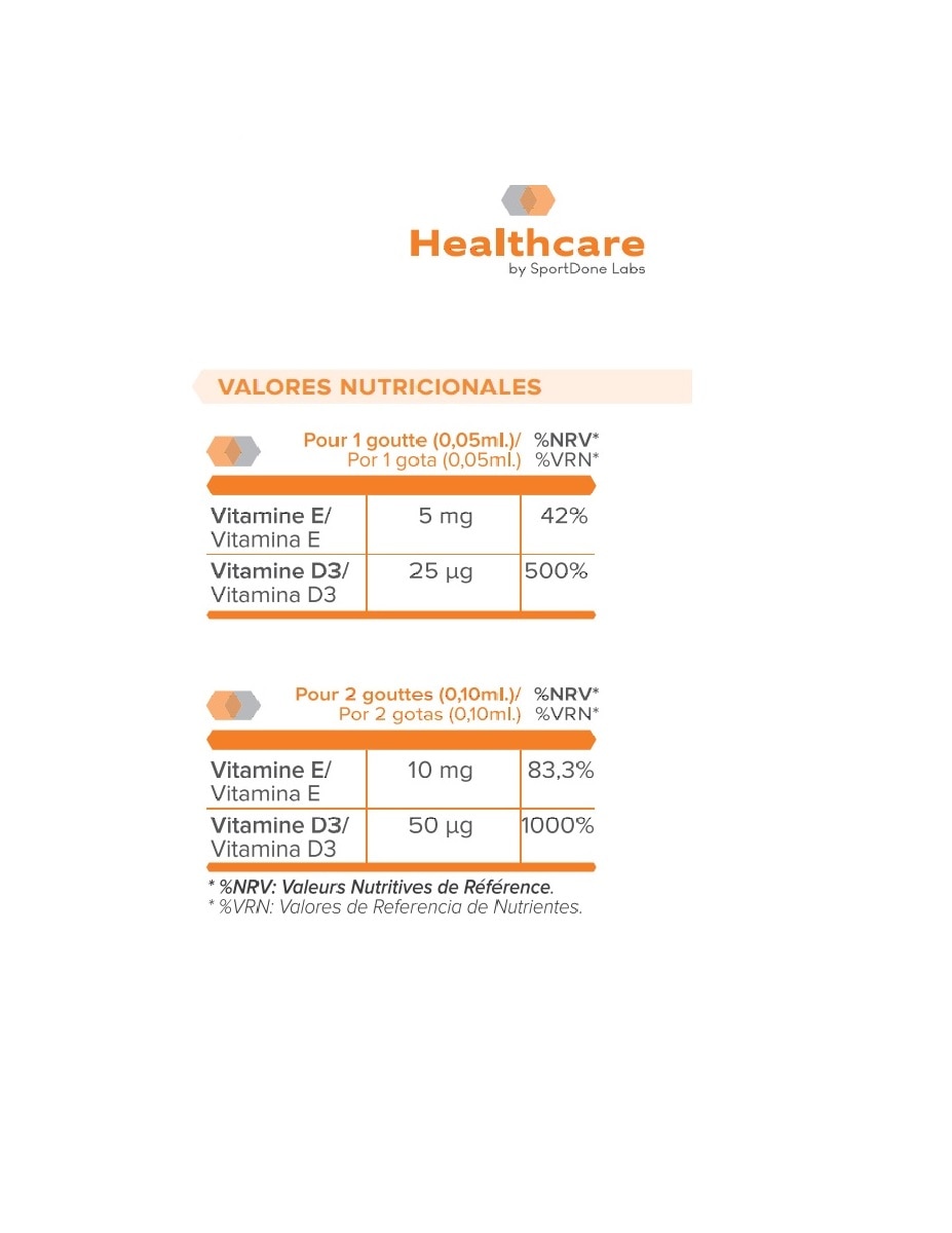 Vitamina D3 + E en gotas 30ml SportDone - 30 ml 2