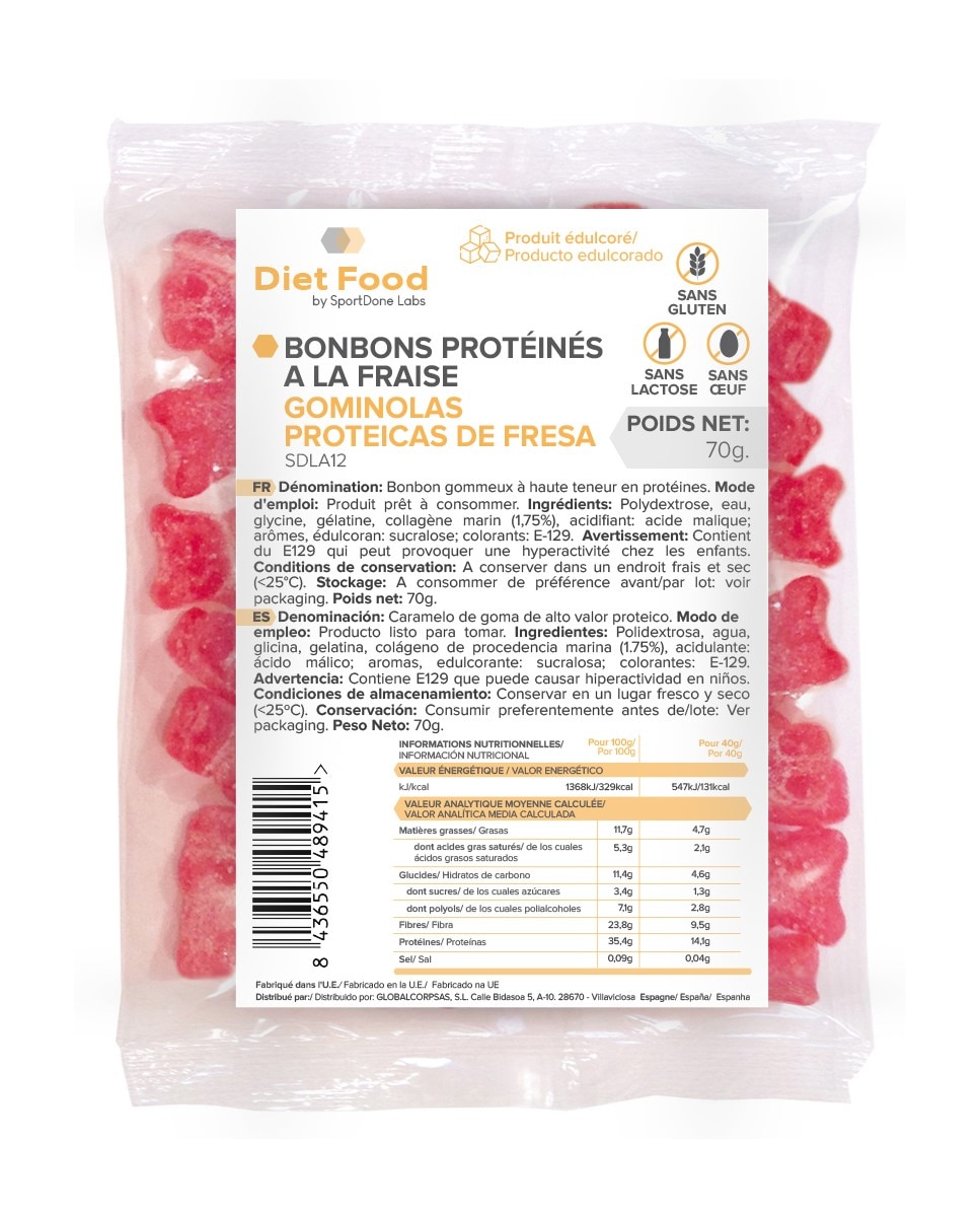 Imagen 0 de Gominolas Alto Valor Proteico + Colágeno Sabor Fresa 70 g SportDone