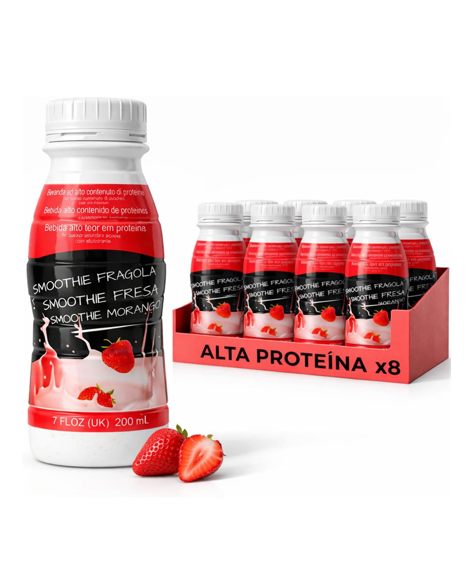 Proteína Smoothie de fresa en botella de pack de 8 unidades - 200 ml 1