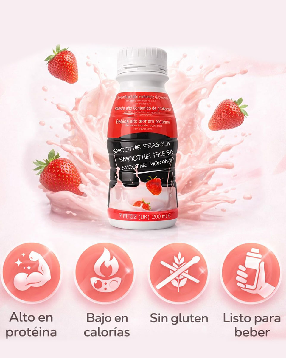 Proteína Smoothie de fresa en botella de pack de 8 unidades - 200 ml 3
