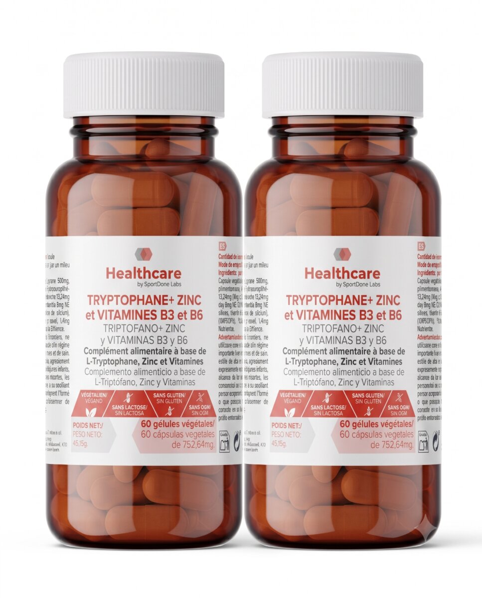 Pack de 2 Triptofano + Zinc, Vitaminas B3 y B6 60 x2 cápsulas SportDone 1