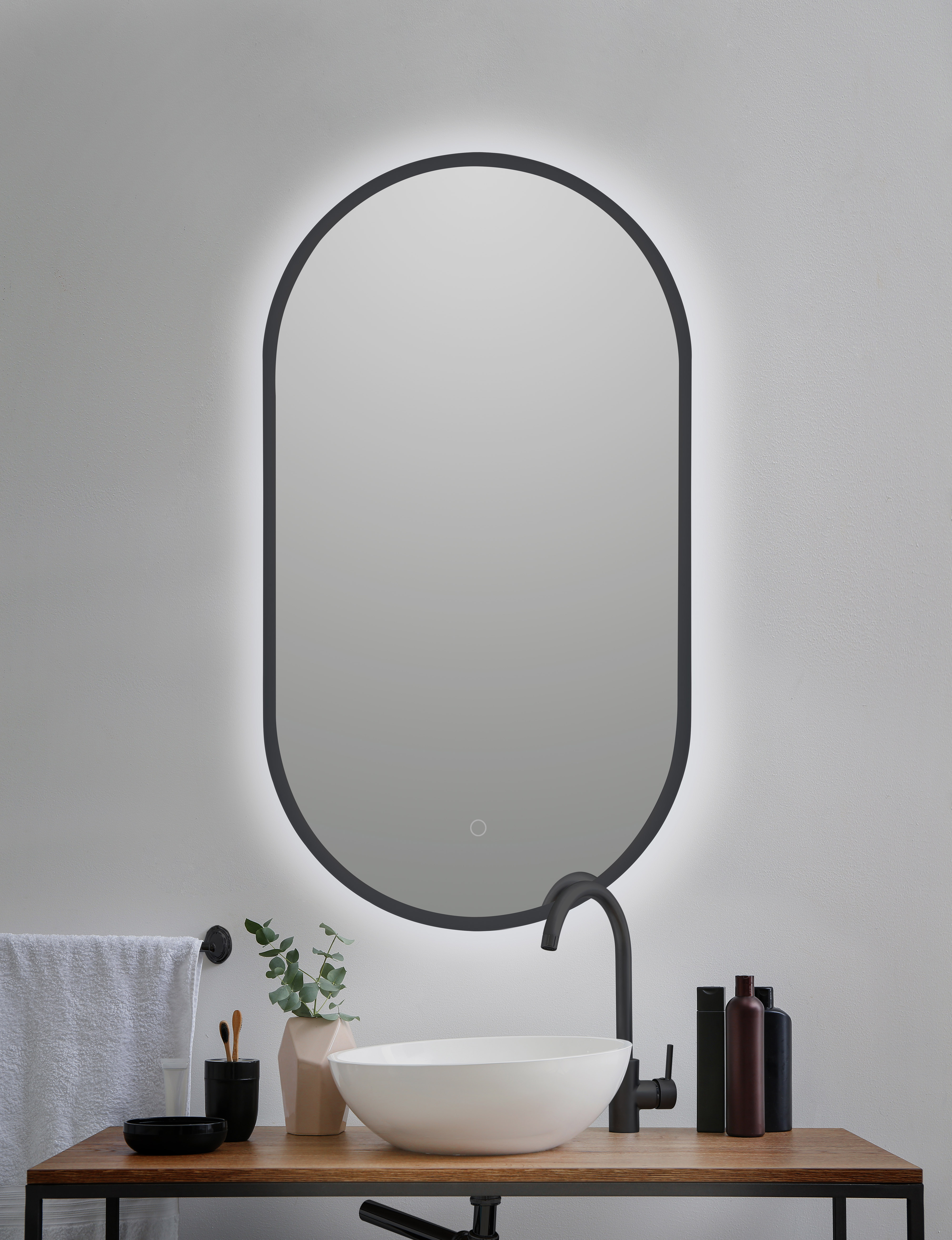 Imagen 1 de Espejo de baño con LED + Sensor Touch B-950 Bathstage - Negro Negro