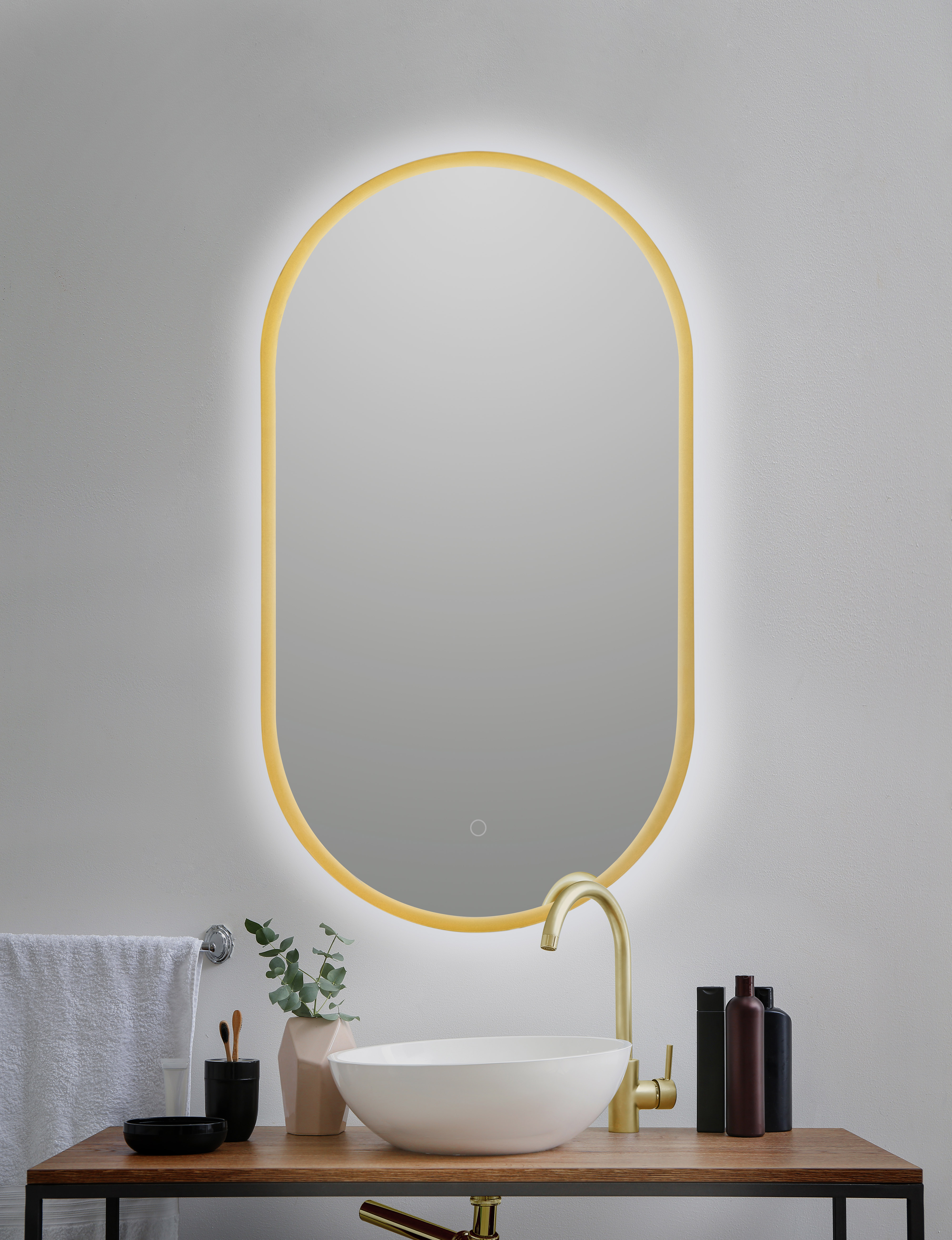 Imagen 1 de Espejo de baño con LED + Sensor Touch B-950 Bathstage - Oro mate Oro mate