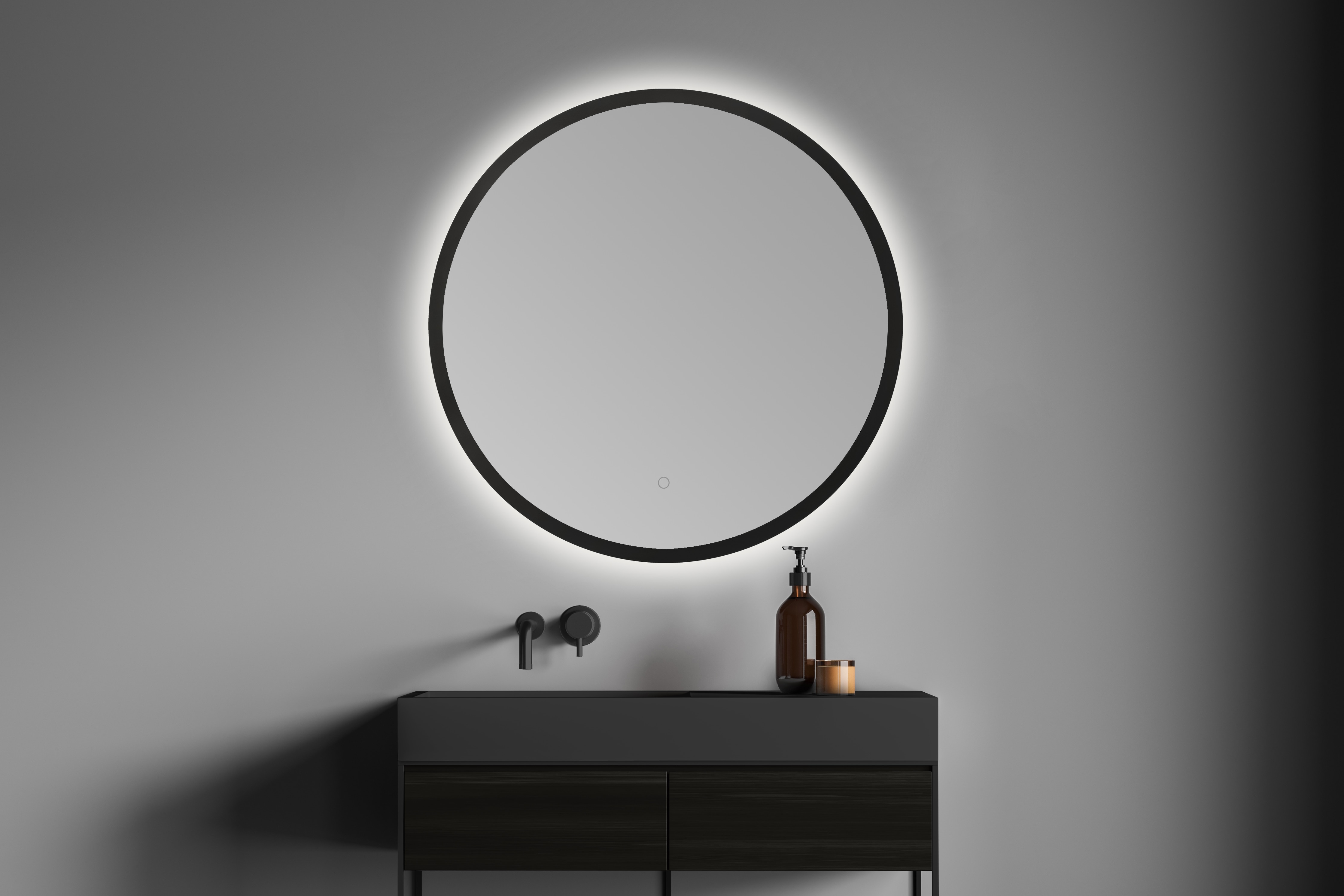 Imagen 1 de Espejo de baño con LED + Sensor Touch B-953 Bathstage - Negro 60 cm Negro