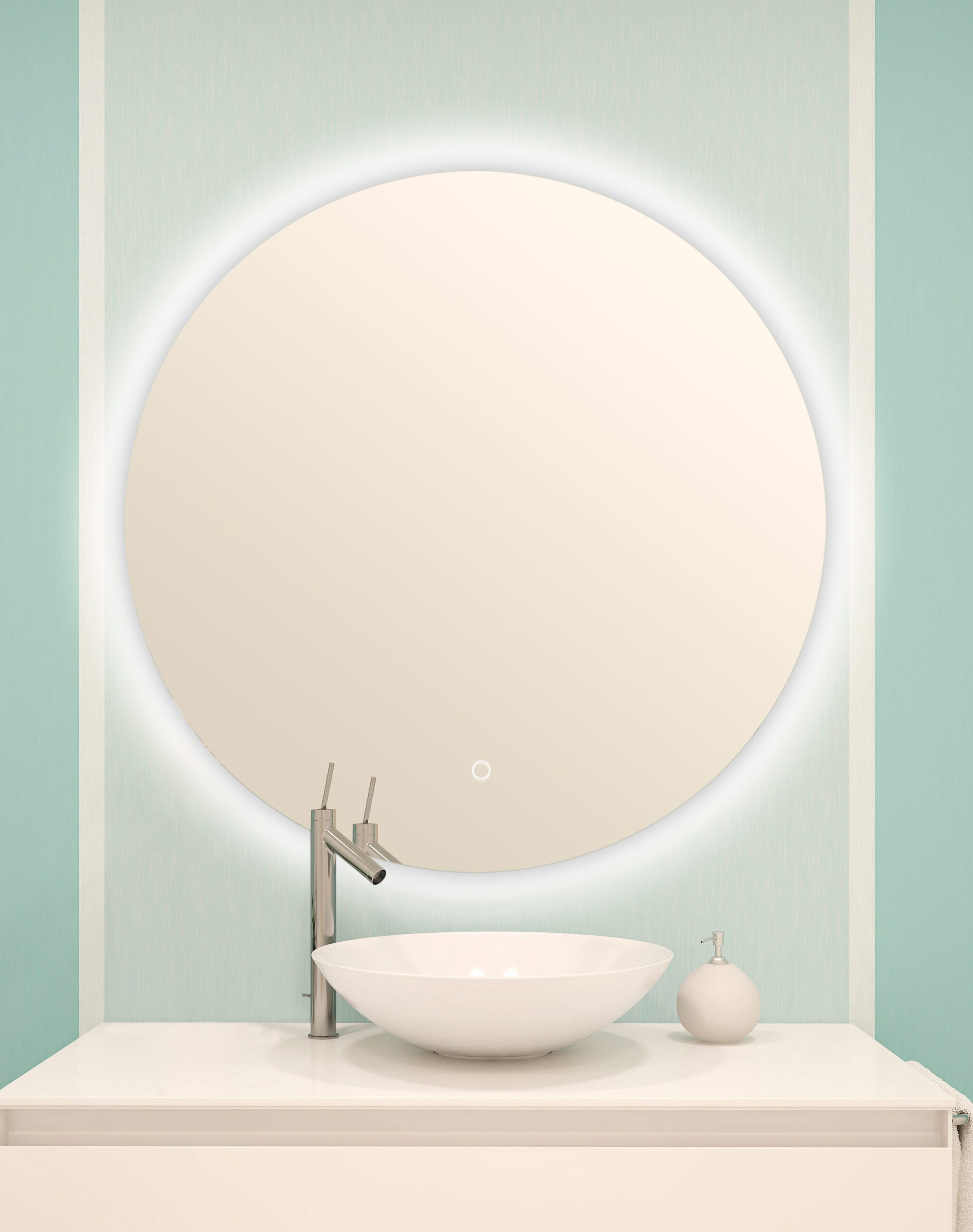 Imagen 3 de Espejo de baño redondo con luz TRILED B-934 Bathstage - Blanco 80 cm Blanco