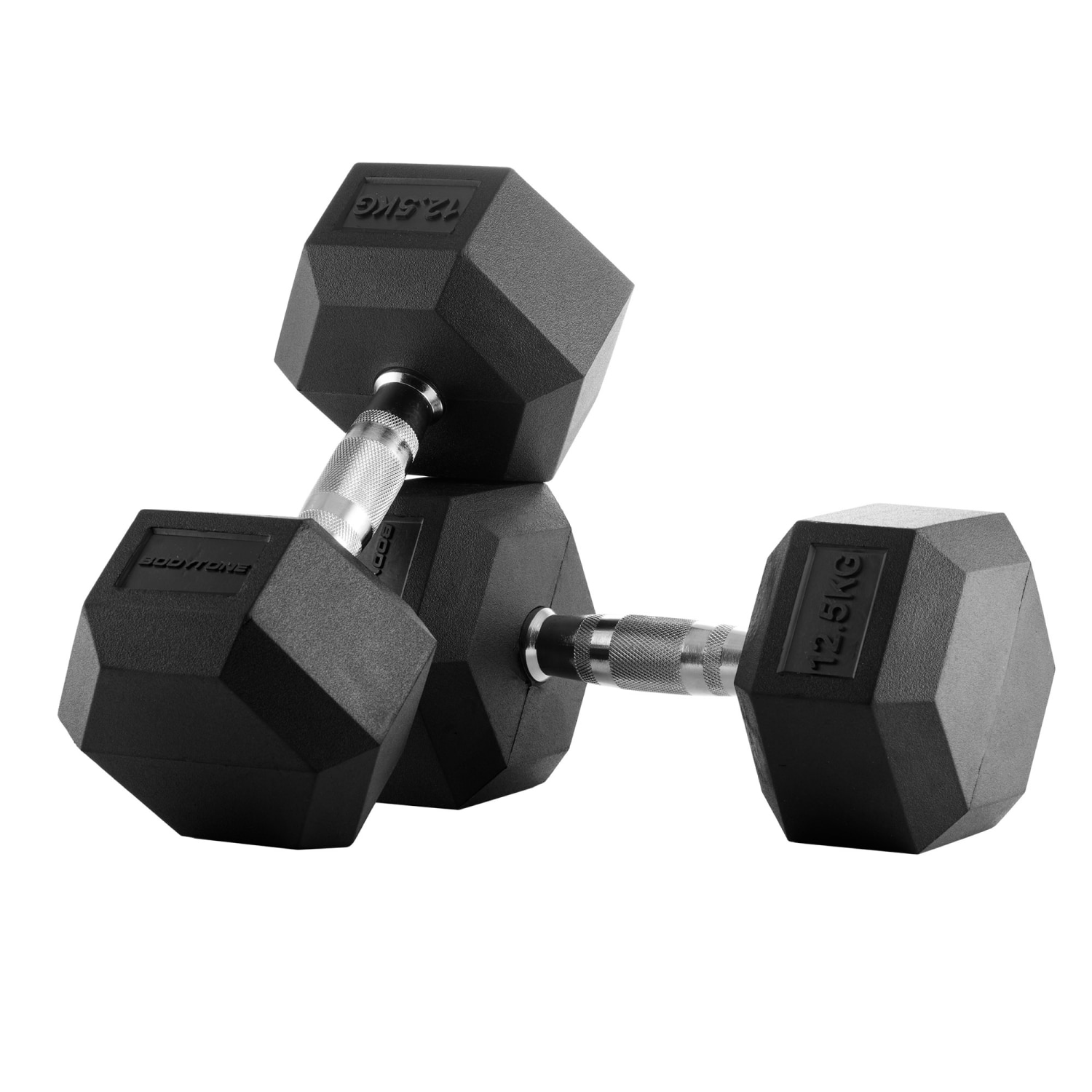 Bodytone - Set de 2 mancuernas de goma hexagonales profesionales Bodytone.