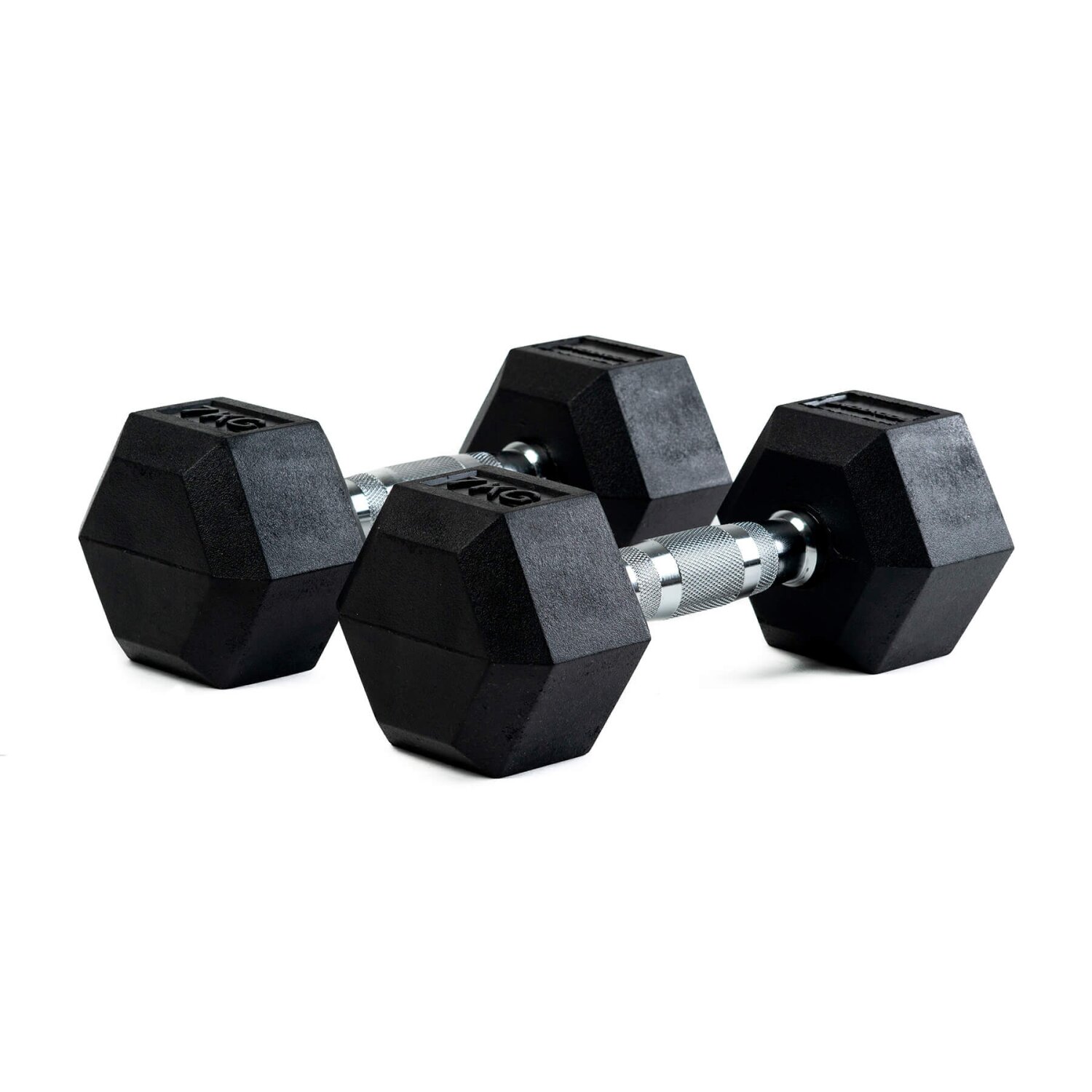 Imagen 1 de Set de 2 mancuernas de goma hexagonales profesionales Bodytone Negro