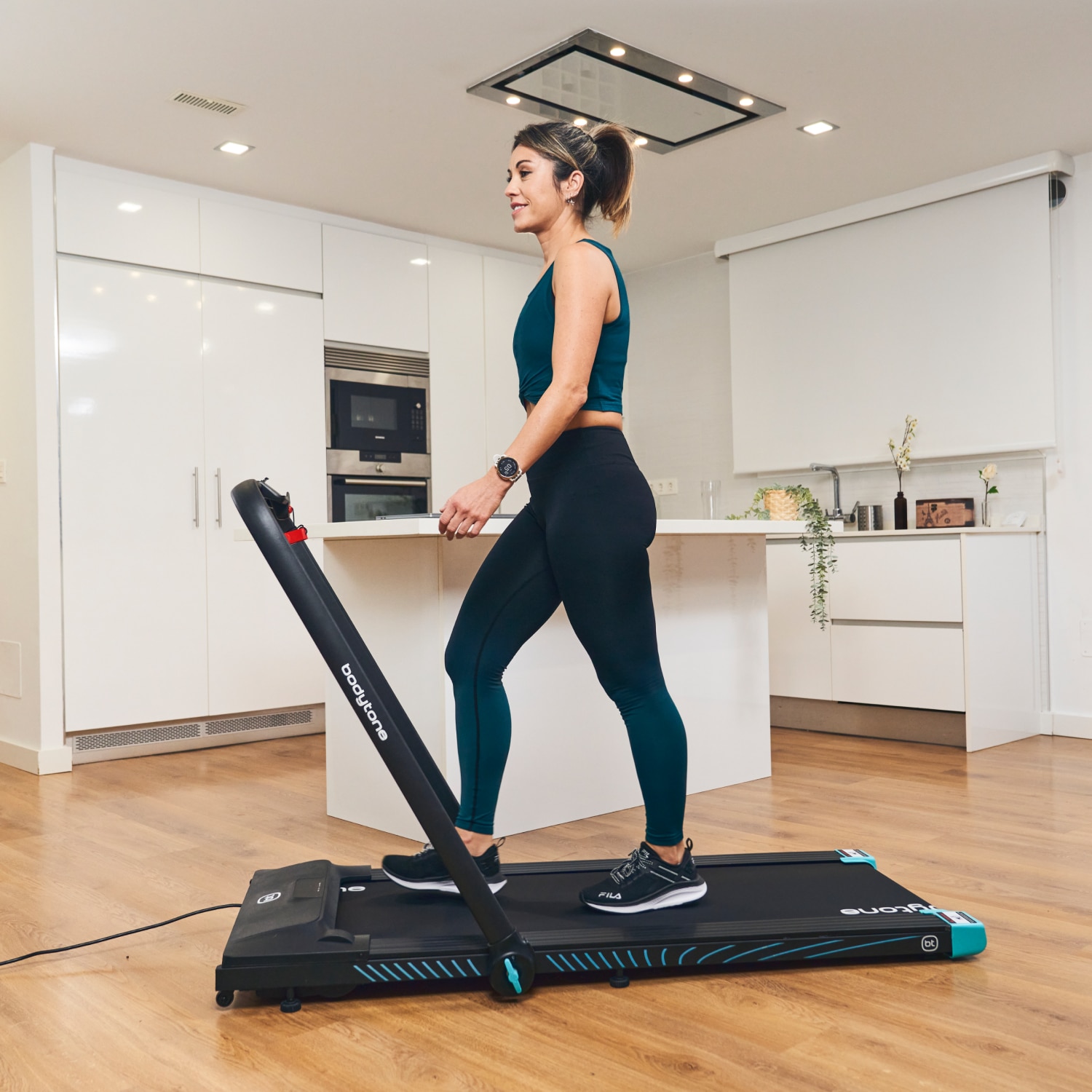 Cinta de correr ultradelgada AR100-G Bodytone - Negro / Gris Negro / Gris-2