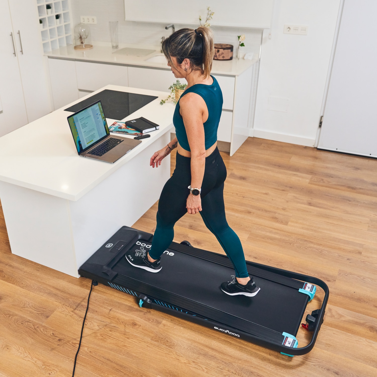 Cinta de correr ultradelgada AR100-G Bodytone - Negro / Gris Negro / Gris-3