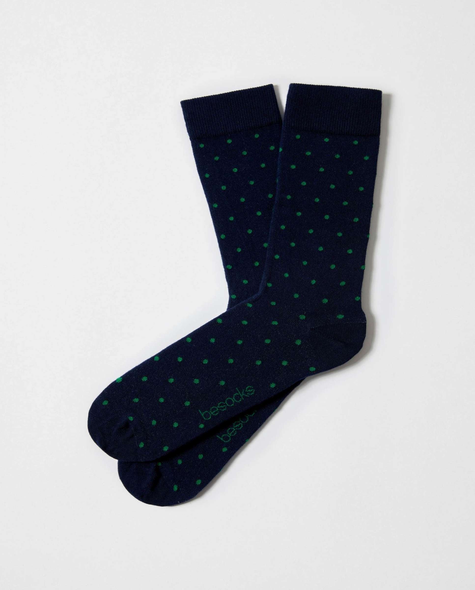 Imagen 0 de Calcetines altos de algodón orgánico Azul marino / Verde