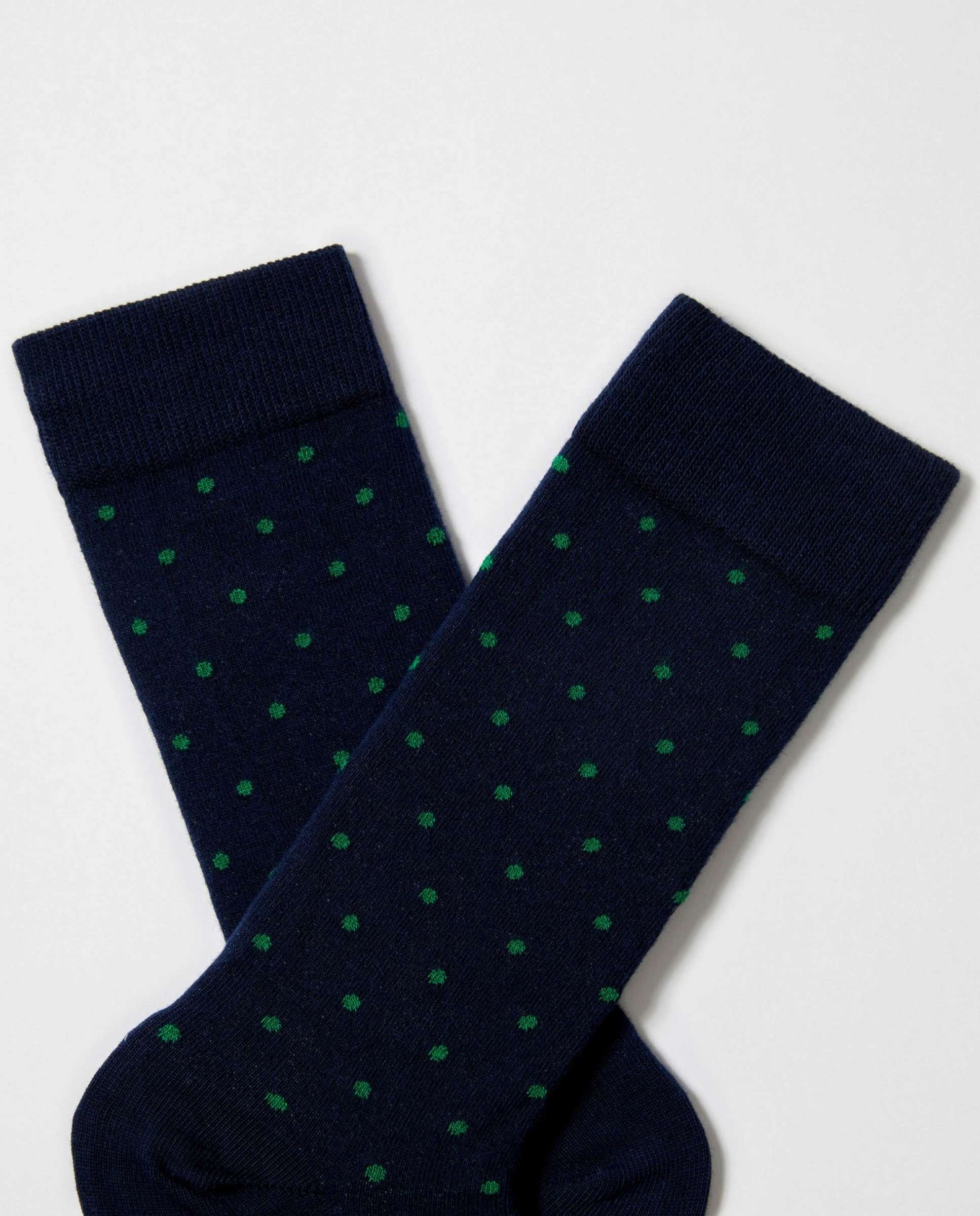 Calcetines altos de algodón orgánico - Besocks - Azul marino / Verde Azul marino / Verde-3