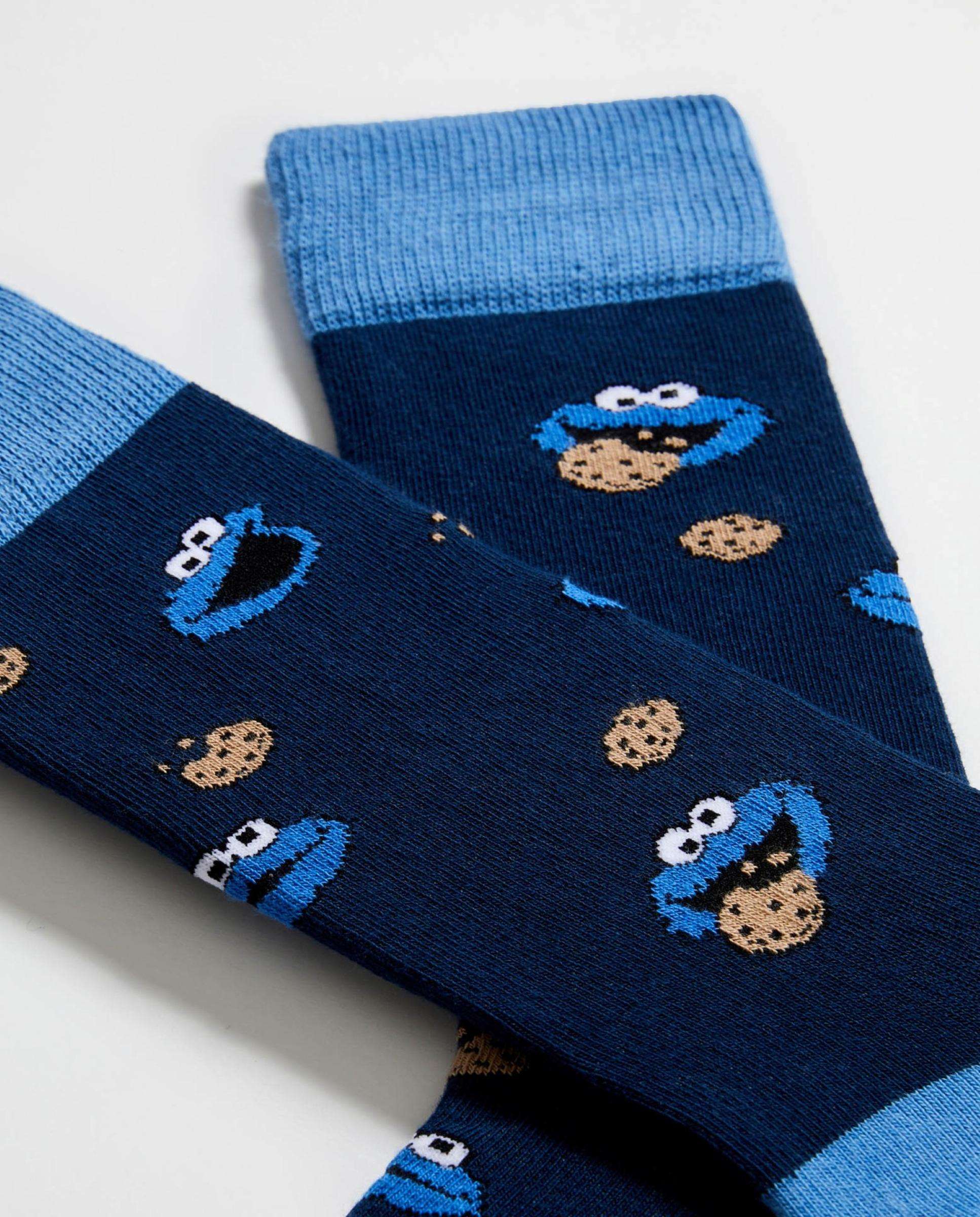 Calcetines altos de barrio sésamo de algodón orgánico - Besocks - Azul marino Azul marino-2