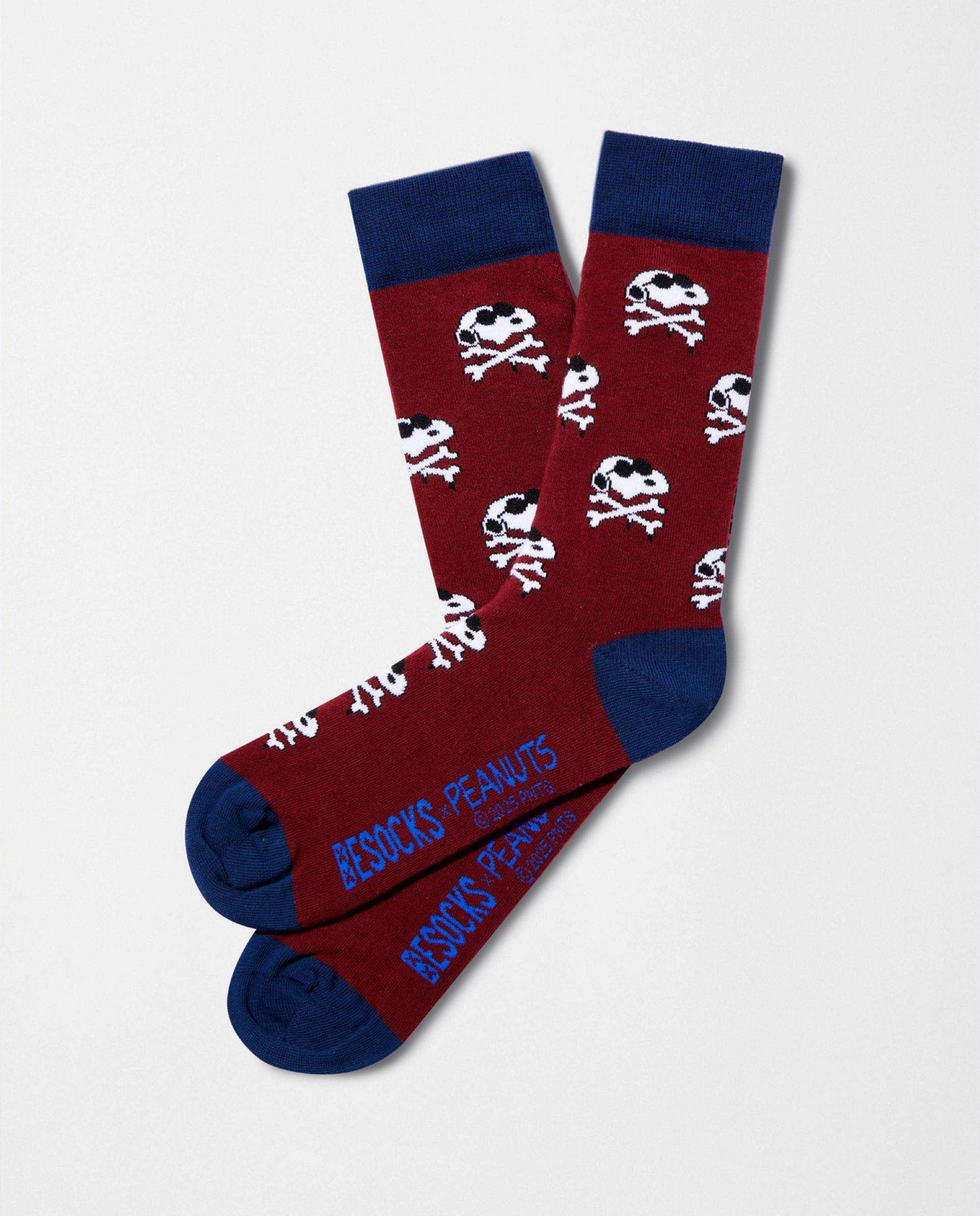 Calcetines altos de snoopy de algodón orgánico - Besocks - Granate Granate-1