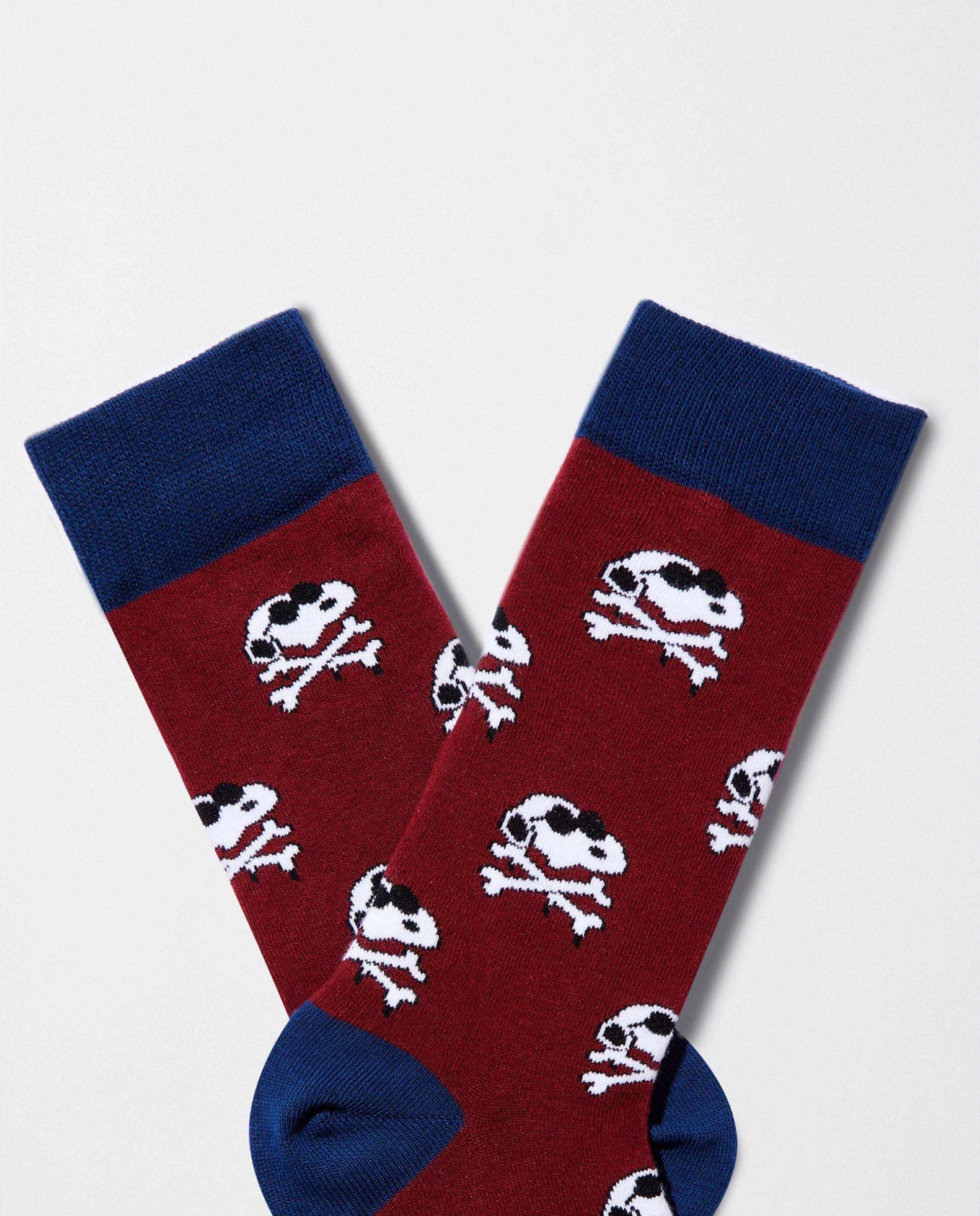 Calcetines altos de snoopy de algodón orgánico - Besocks - Granate Granate-3