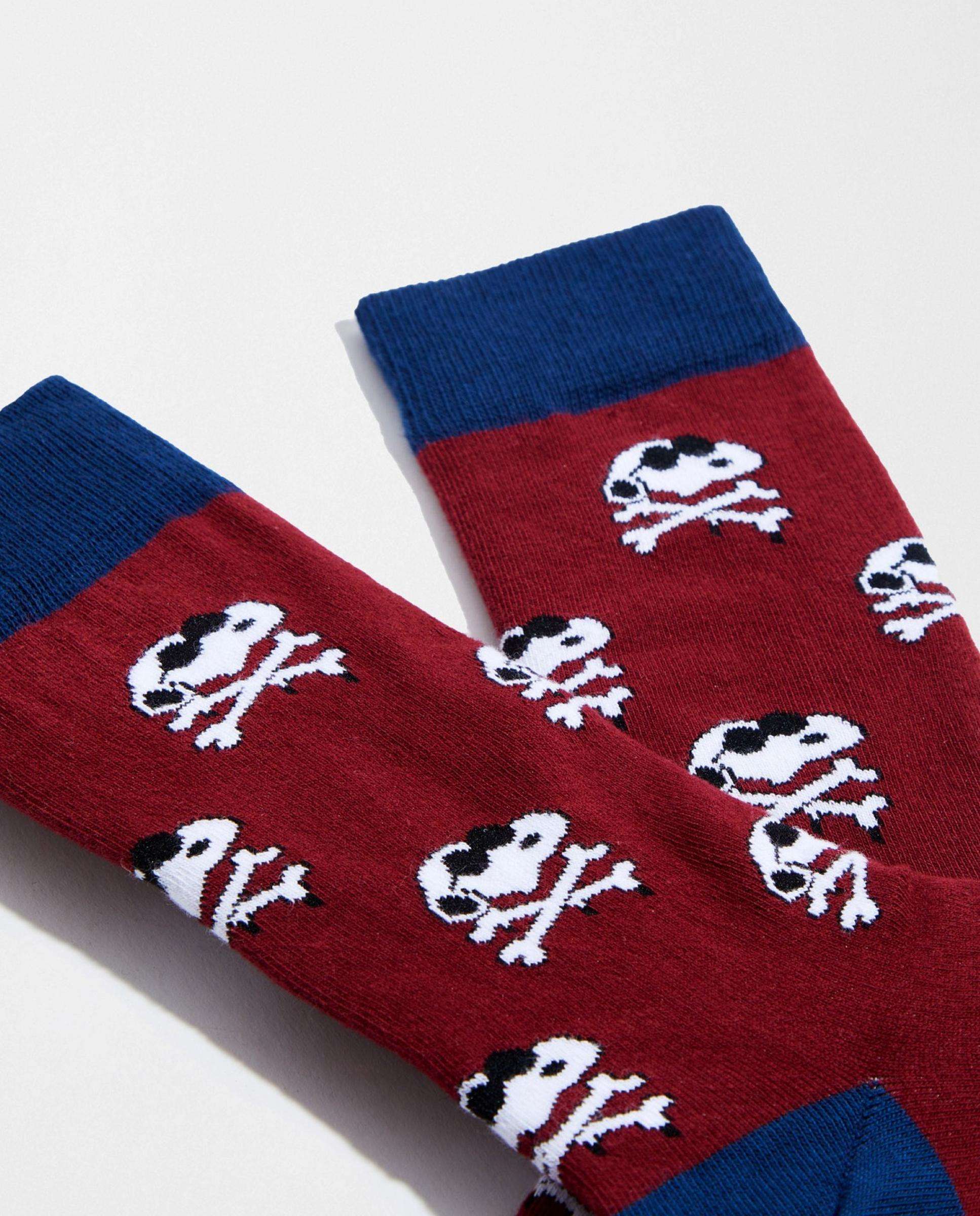 Calcetines altos de snoopy de algodón orgánico - Besocks - Granate Granate-2