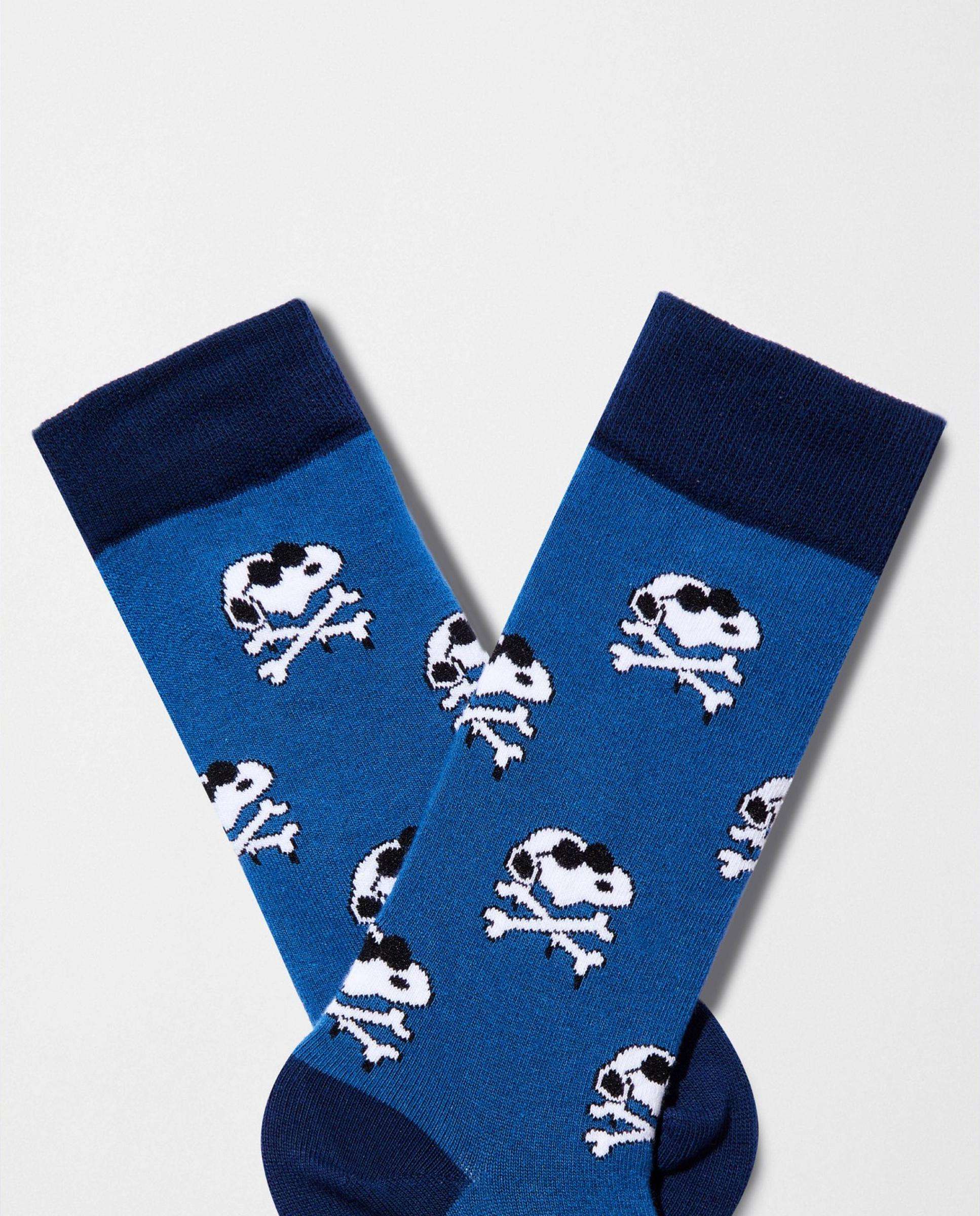 Calcetines altos de snoopy de algodón orgánico - Besocks - Azul Azul-3