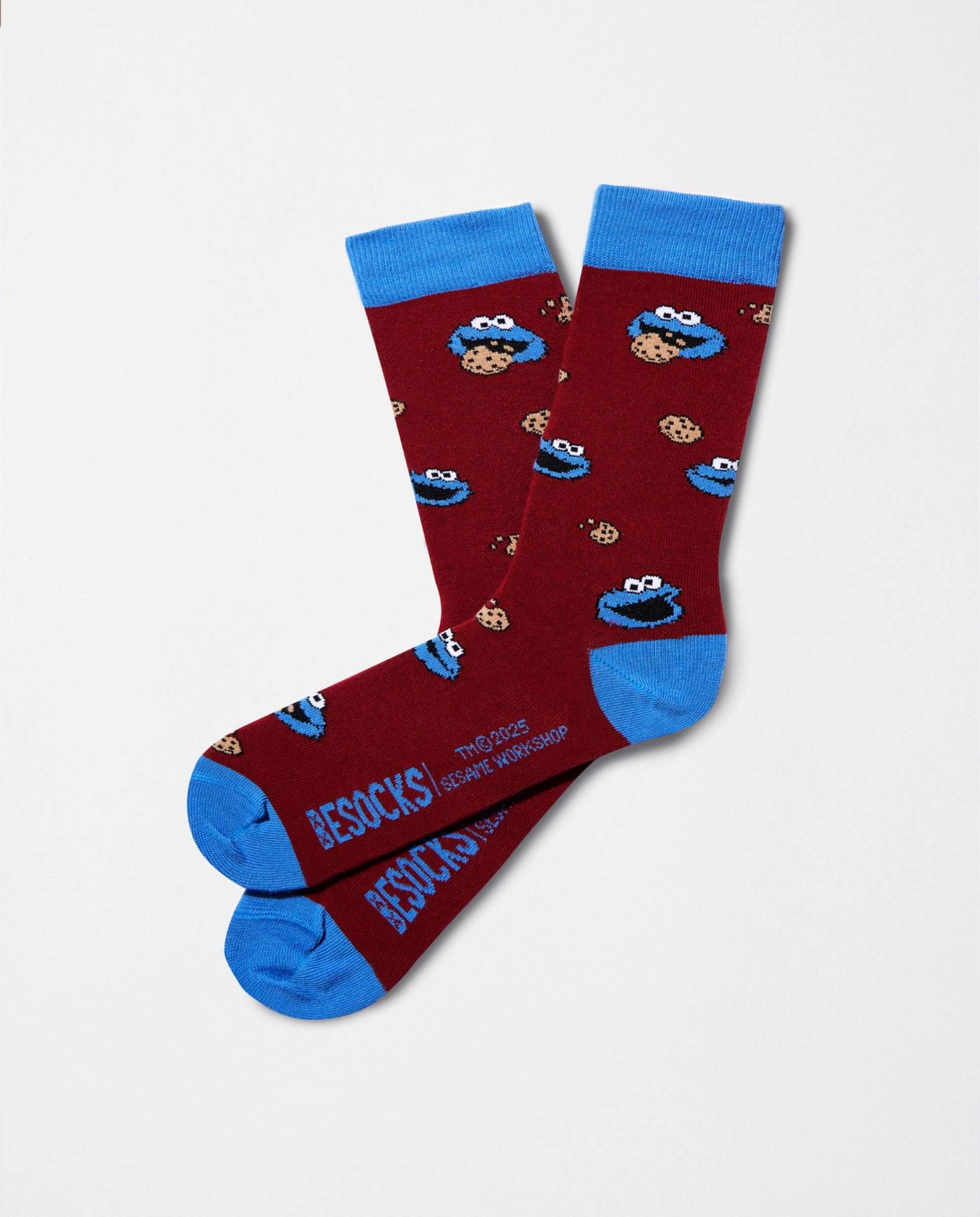 Calcetines altos de barrio sésamo de algodón orgánico - Besocks - Granate Granate-1