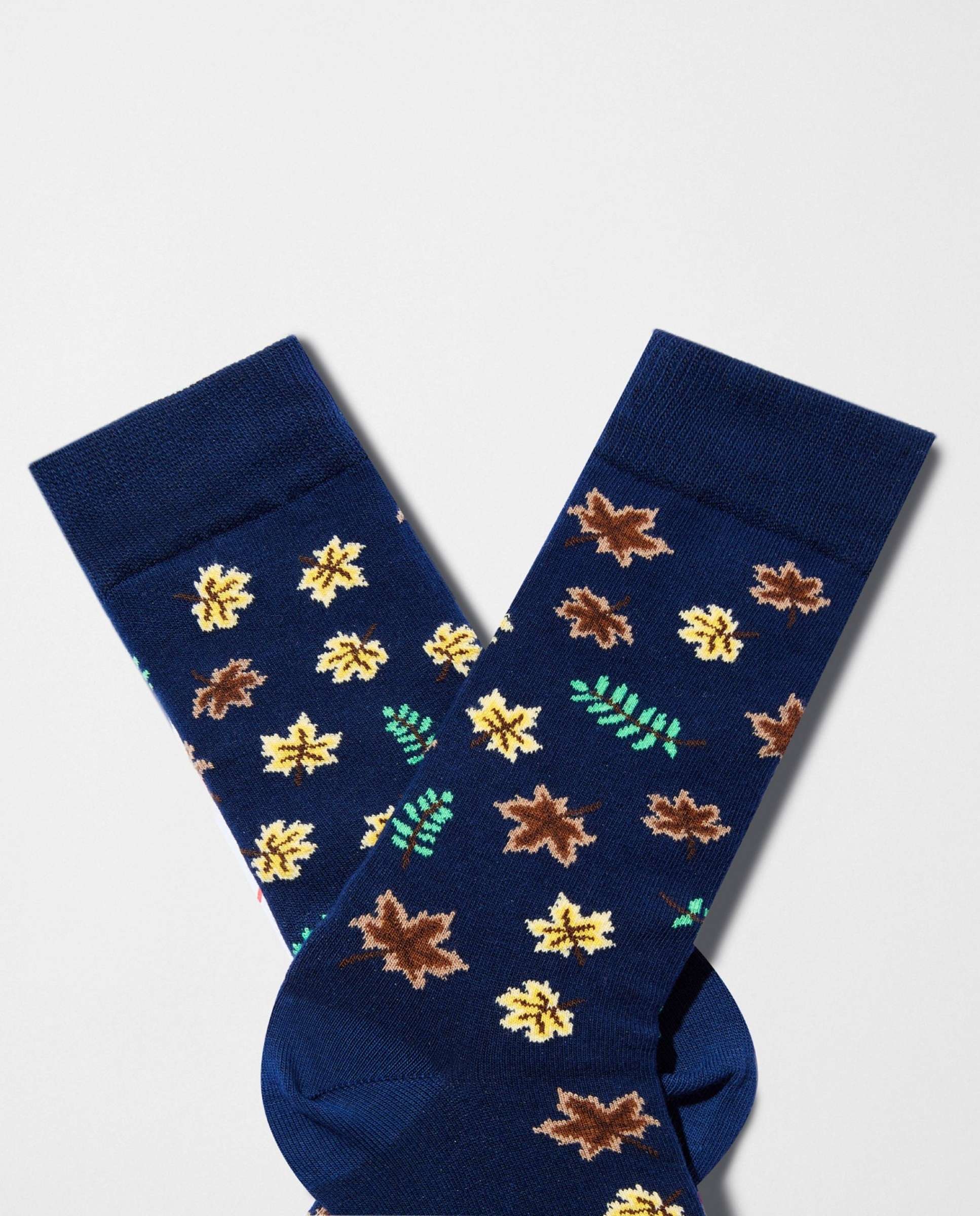 Calcetines altos de algodón orgánico - Besocks - Azul marino / Naranja Azul marino / Naranja-3