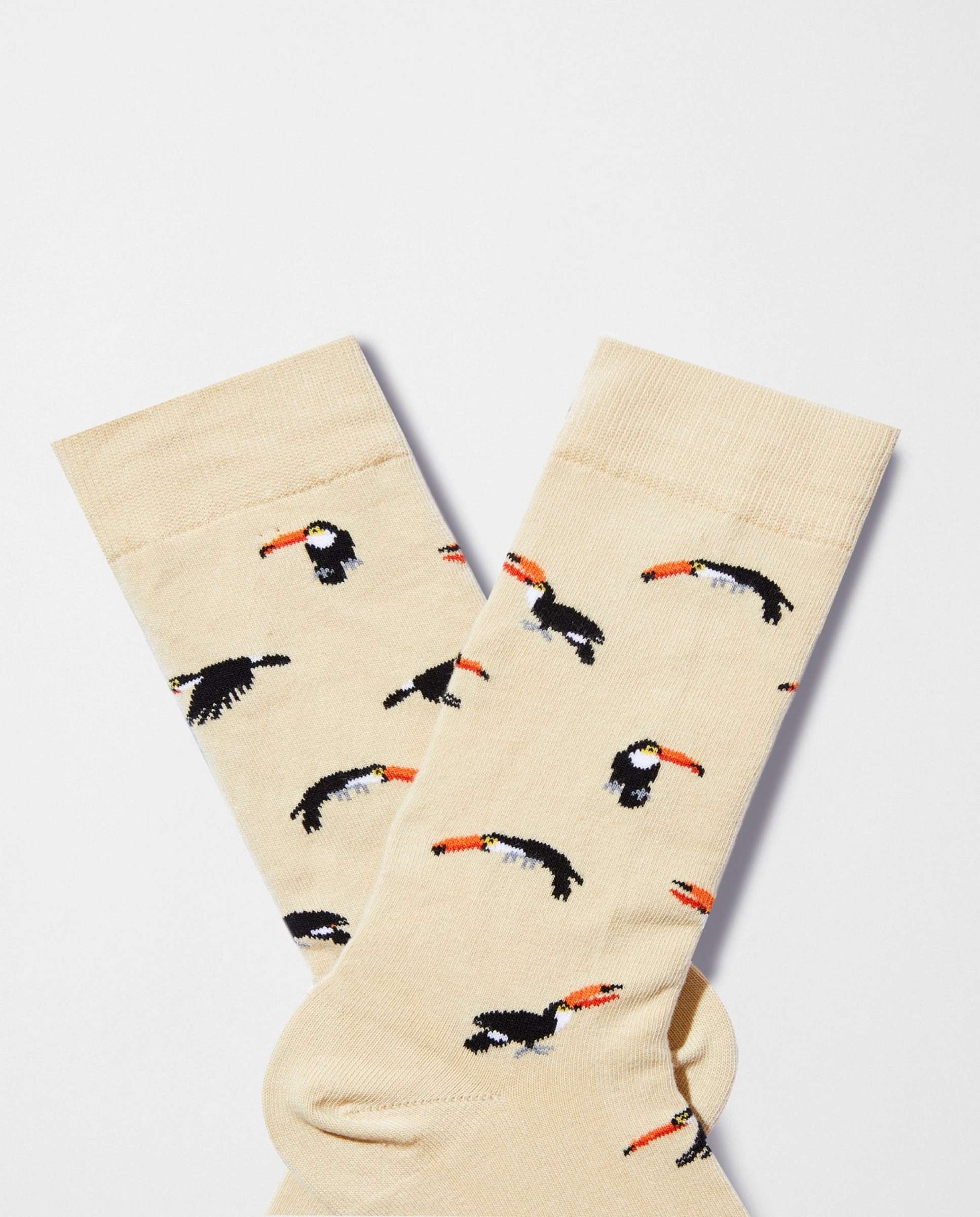 Calcetines altos de algodón orgánico - Besocks - Beige Beige-3