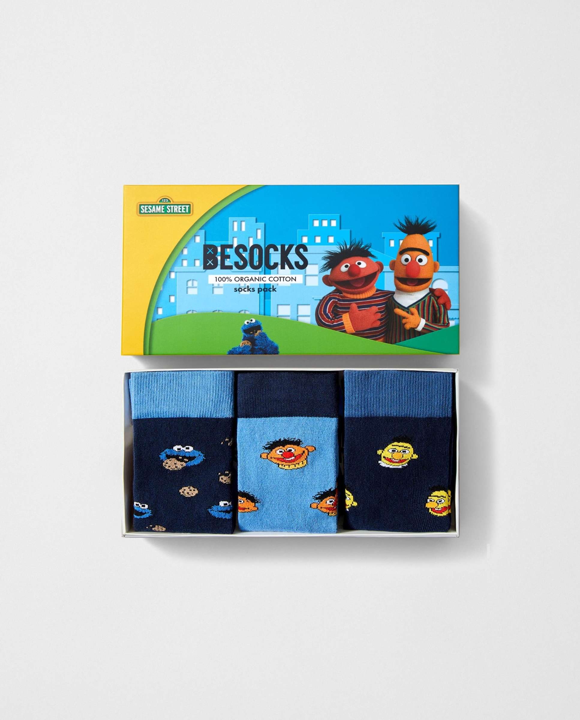 Imagen 0 de Pack barrio sésamo de 3 pares de calcetines altos de algodón orgánico Multicolor