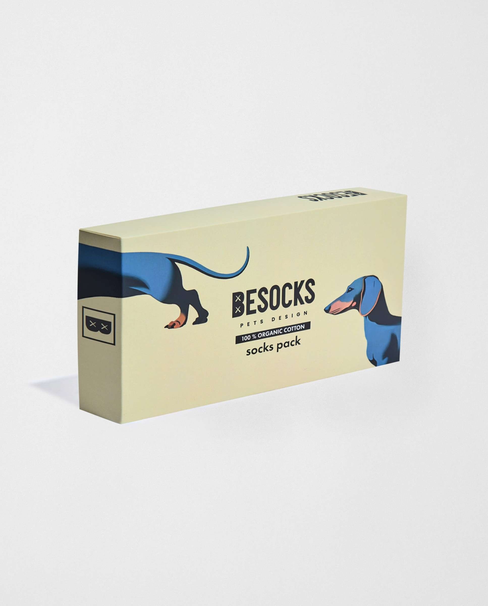 Pack pets de 3 pares de calcetines altos de algodón orgánico - Besocks - Multicolor Multicolor-3