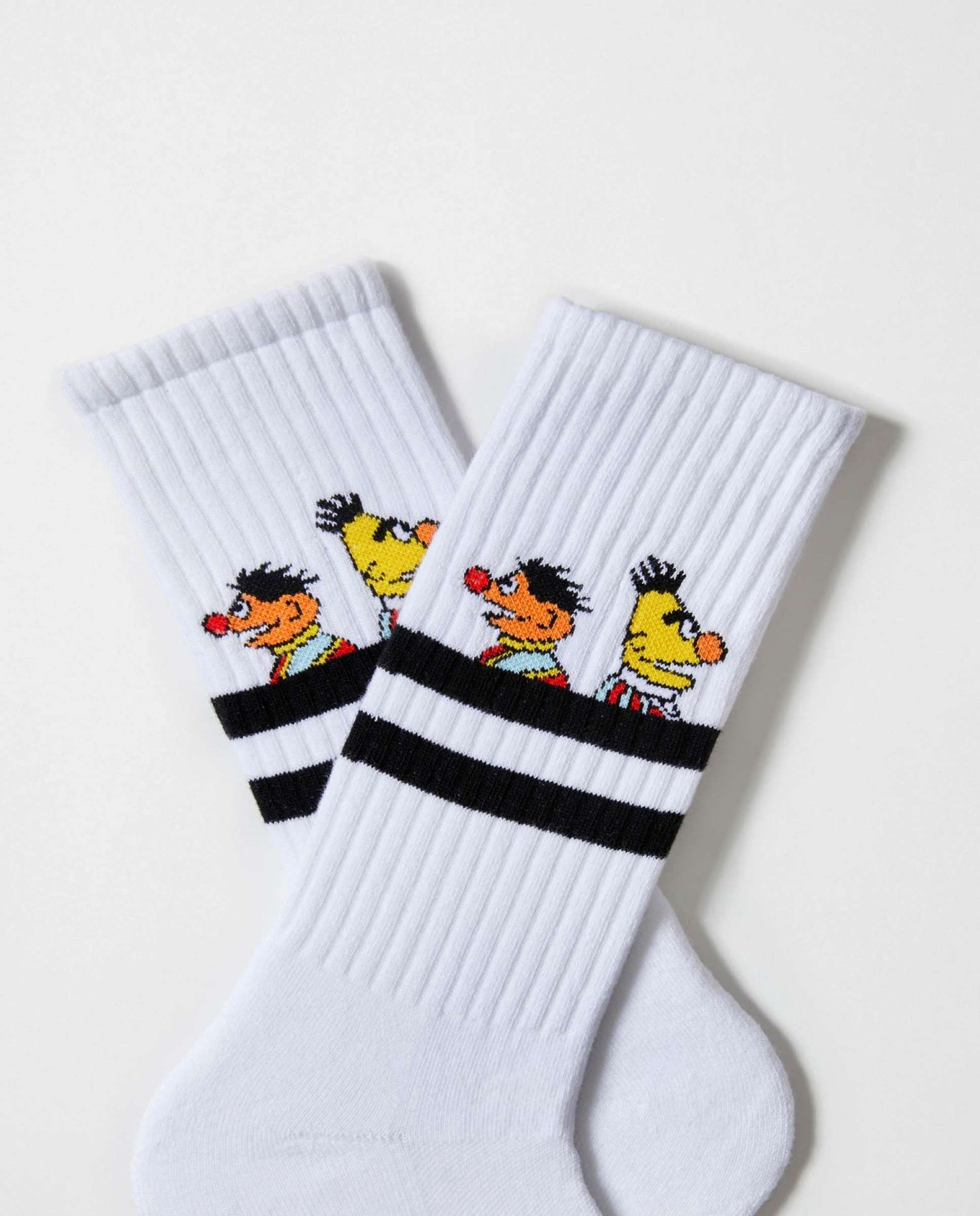 Calcetines altos deportivos de barrio sésamo de algodón orgánico - Besocks - Blanco Blanco-3