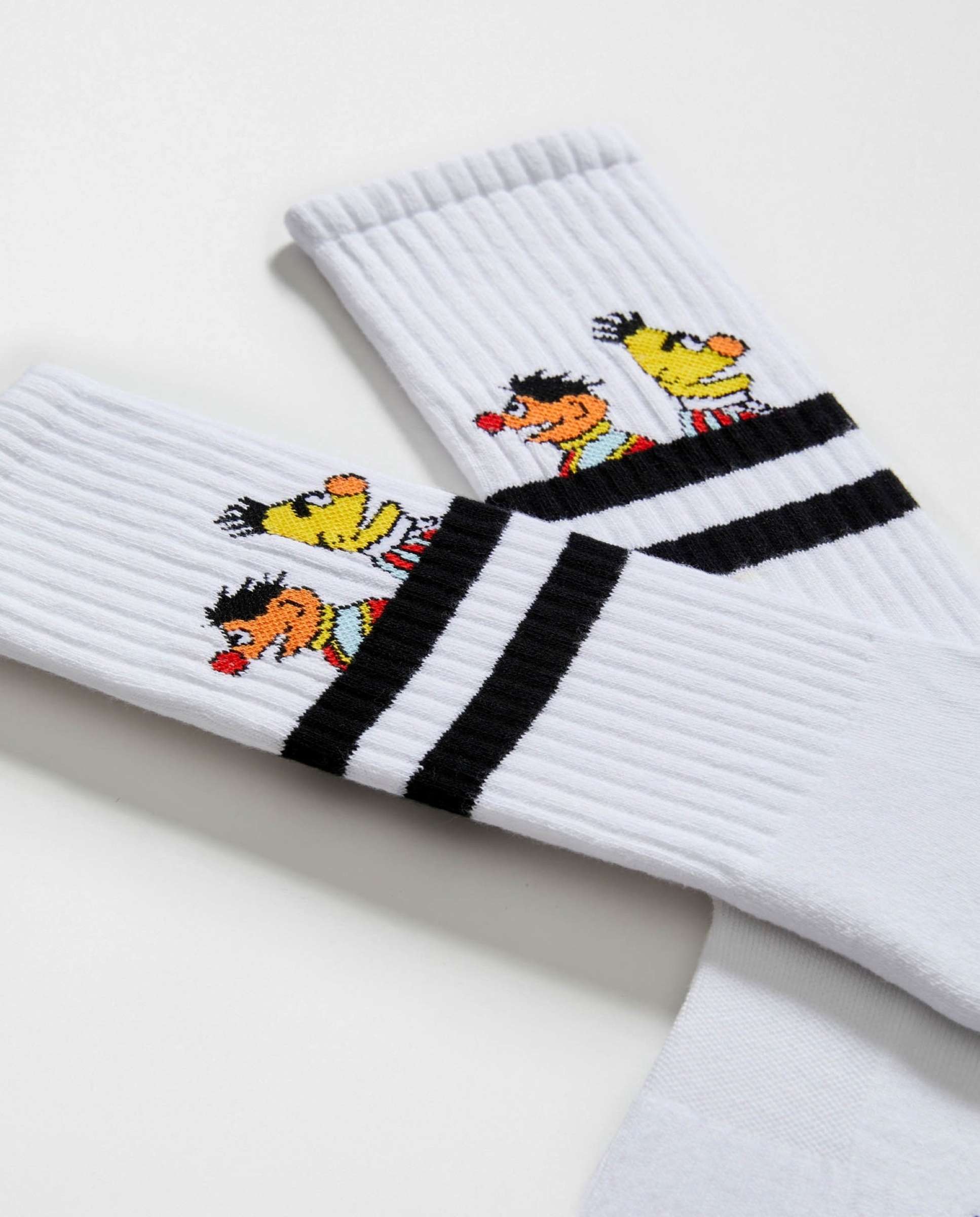 Calcetines altos deportivos de barrio sésamo de algodón orgánico - Besocks - Blanco Blanco-2