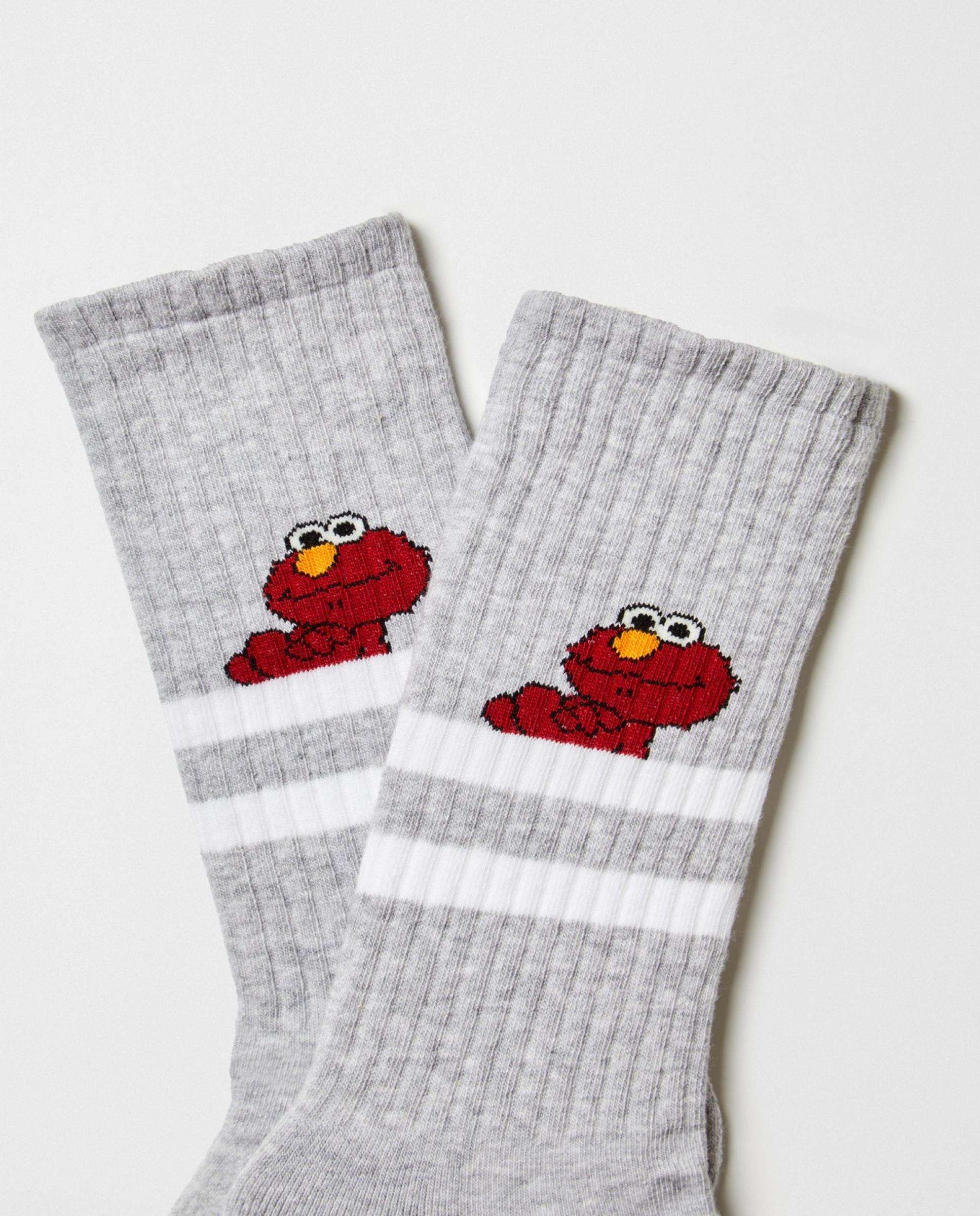 Calcetines altos deportivos de barrio sésamo de algodón orgánico - Besocks - Gris Gris-3