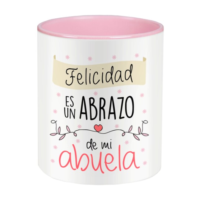 Imagen 0 de Taza con frase y dibujo divertido (Felicidad es un abrazo de mi abuela) Regalo original para ABUELA - La Mente es Maravillosa
