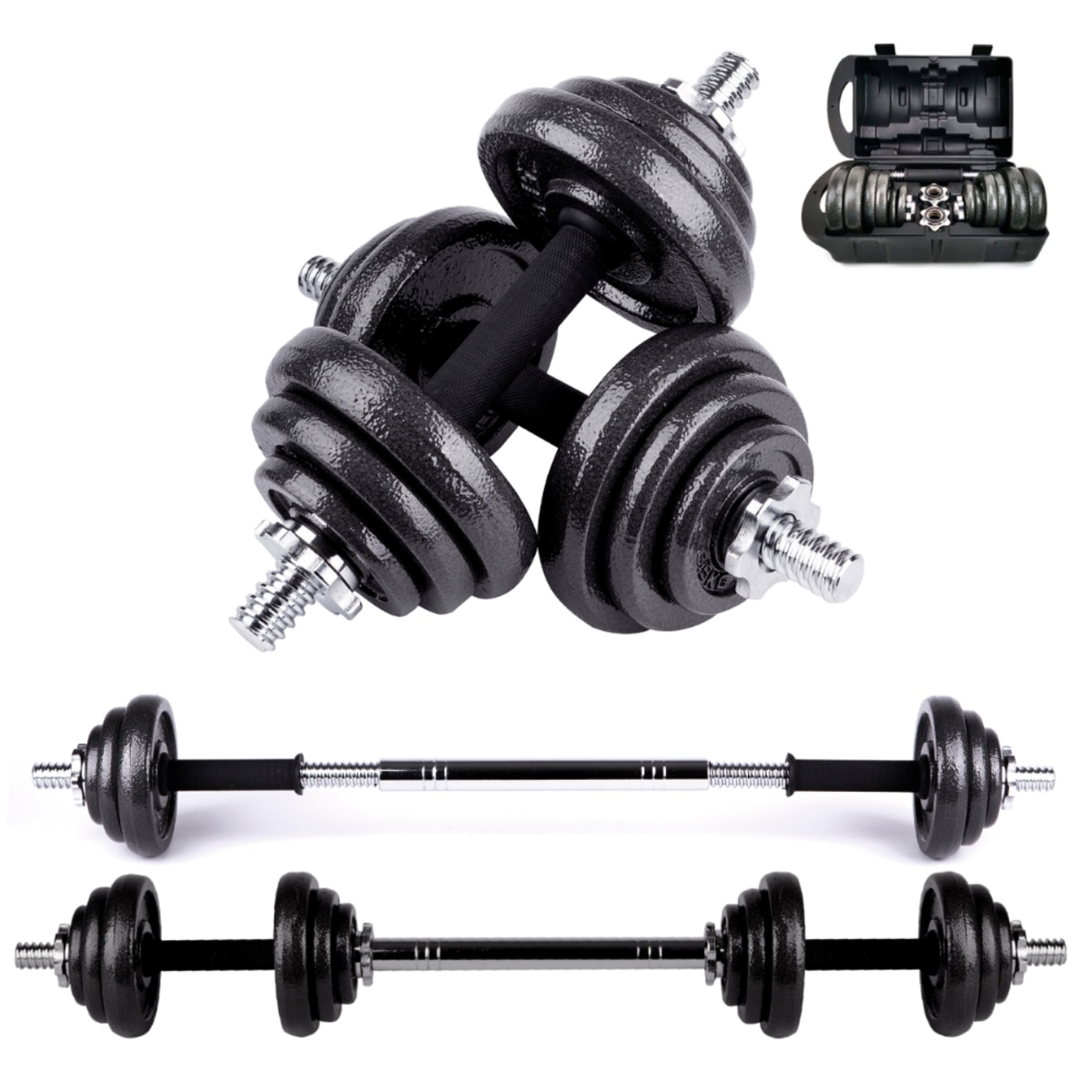 Unycos - Maletín de pesas con barra de conexión y discos Iron Transformer Unycos.