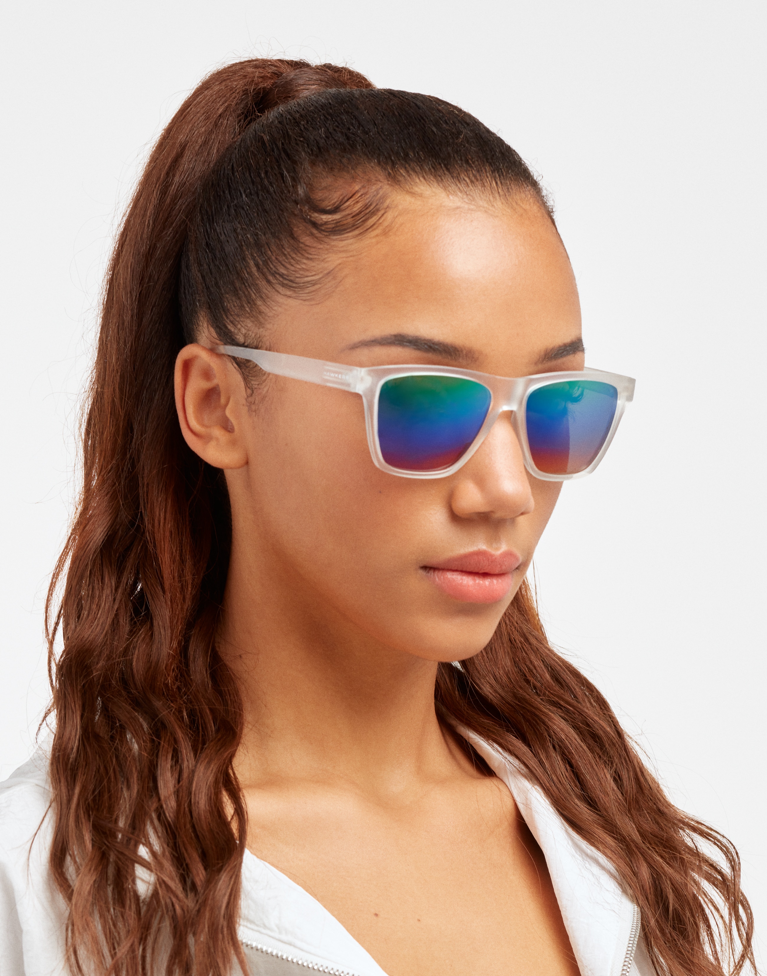 Gafas de sol de mujer Hawkers ONE LS RODEO cuadrada en color transparente - Cristal Cristal-2