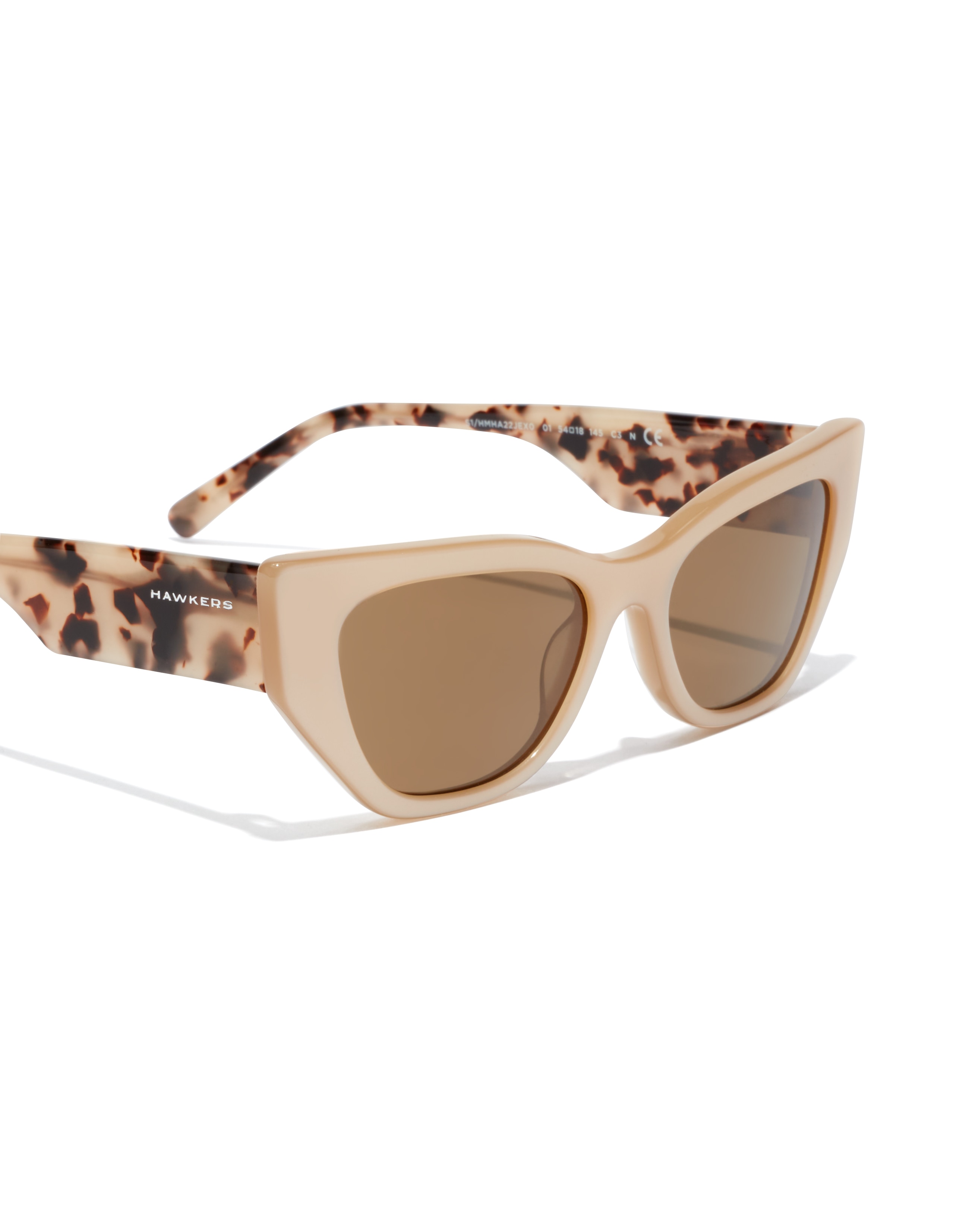 Gafas de sol de mujer Hawkers con montura carey ojo de gato beige - Beige/Marrón Beige/Marrón-3