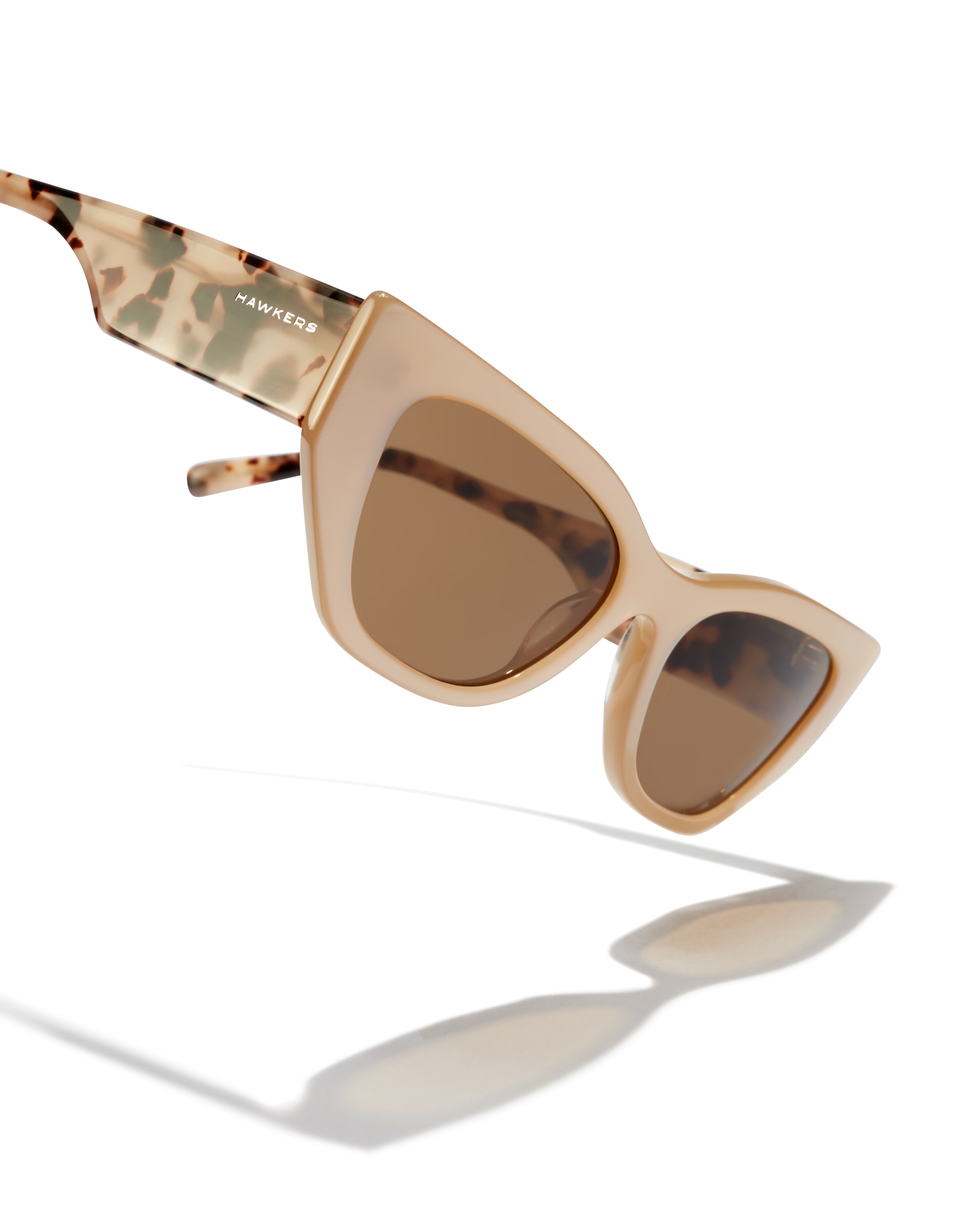 Gafas de sol de mujer Hawkers con montura carey ojo de gato beige - Beige/Marrón Beige/Marrón-5