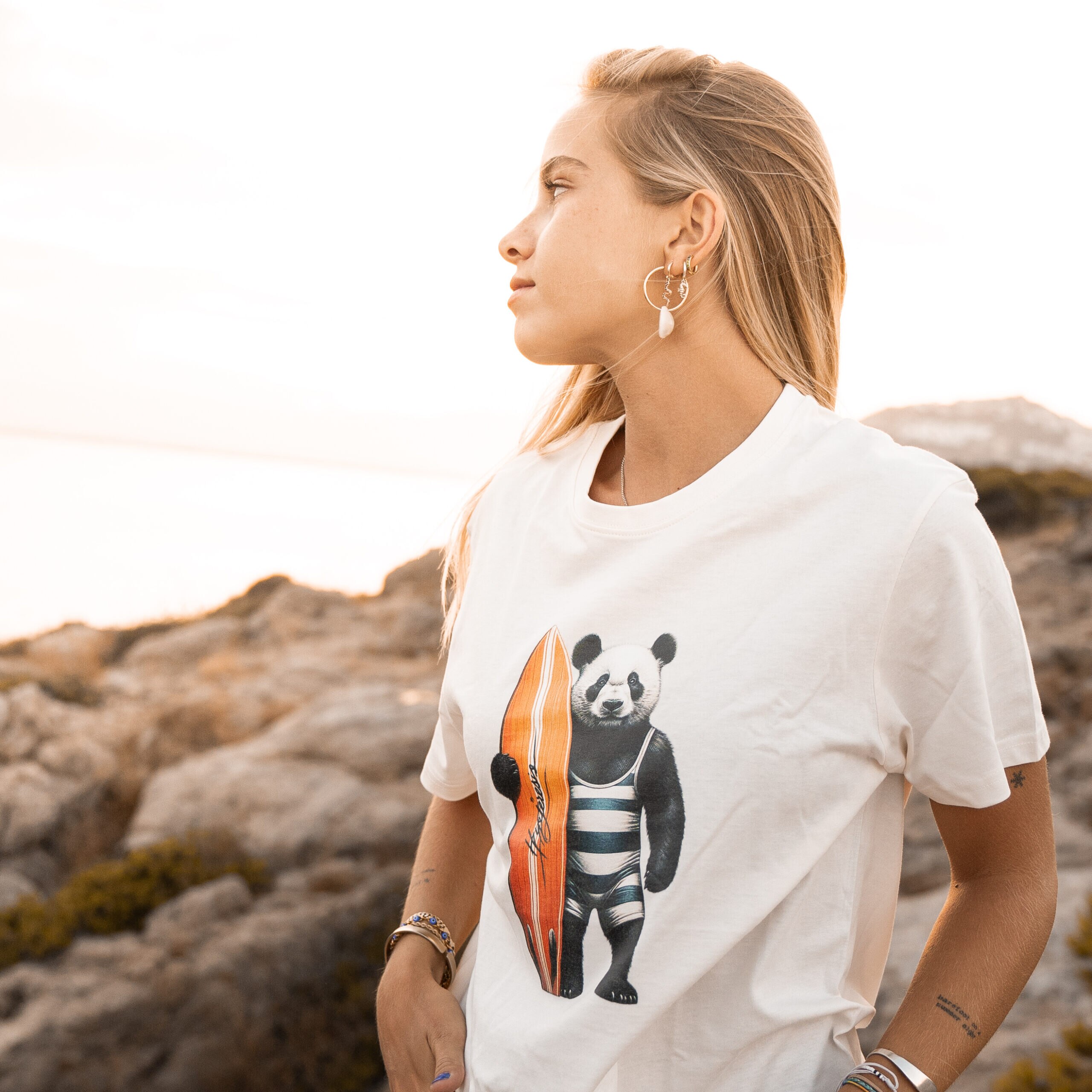 Imagen 2 de Camiseta unisex Panda Surf Vintage Hysteresis - Beige Beige