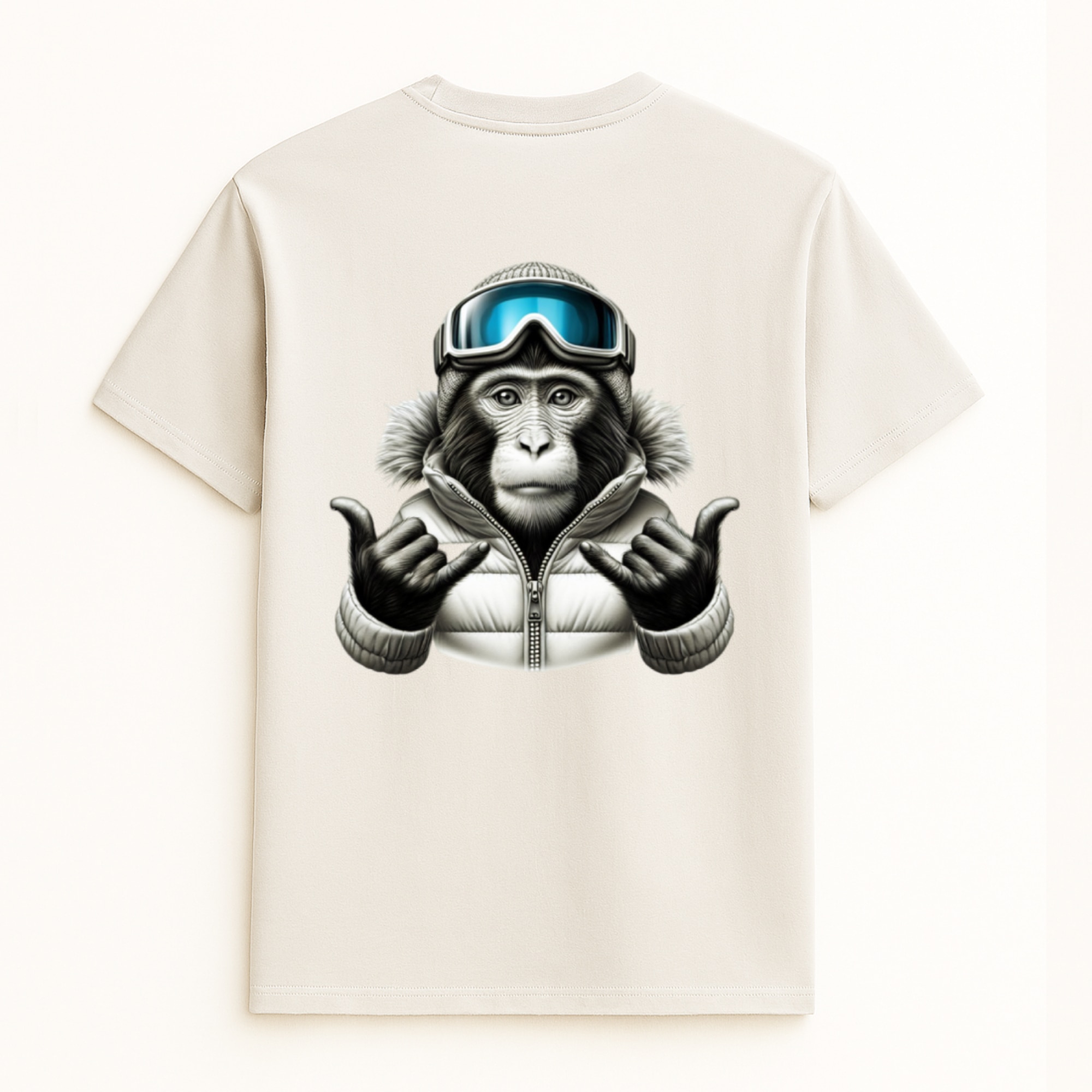Imagen 0 de Camiseta unisex Mono Surfer Blanco Vintage Hysteresis Blanco