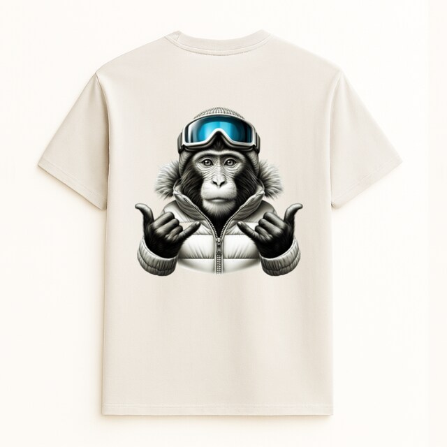 Imagen 0 de Camiseta unisex Mono Surfer Blanco Vintage Hysteresis