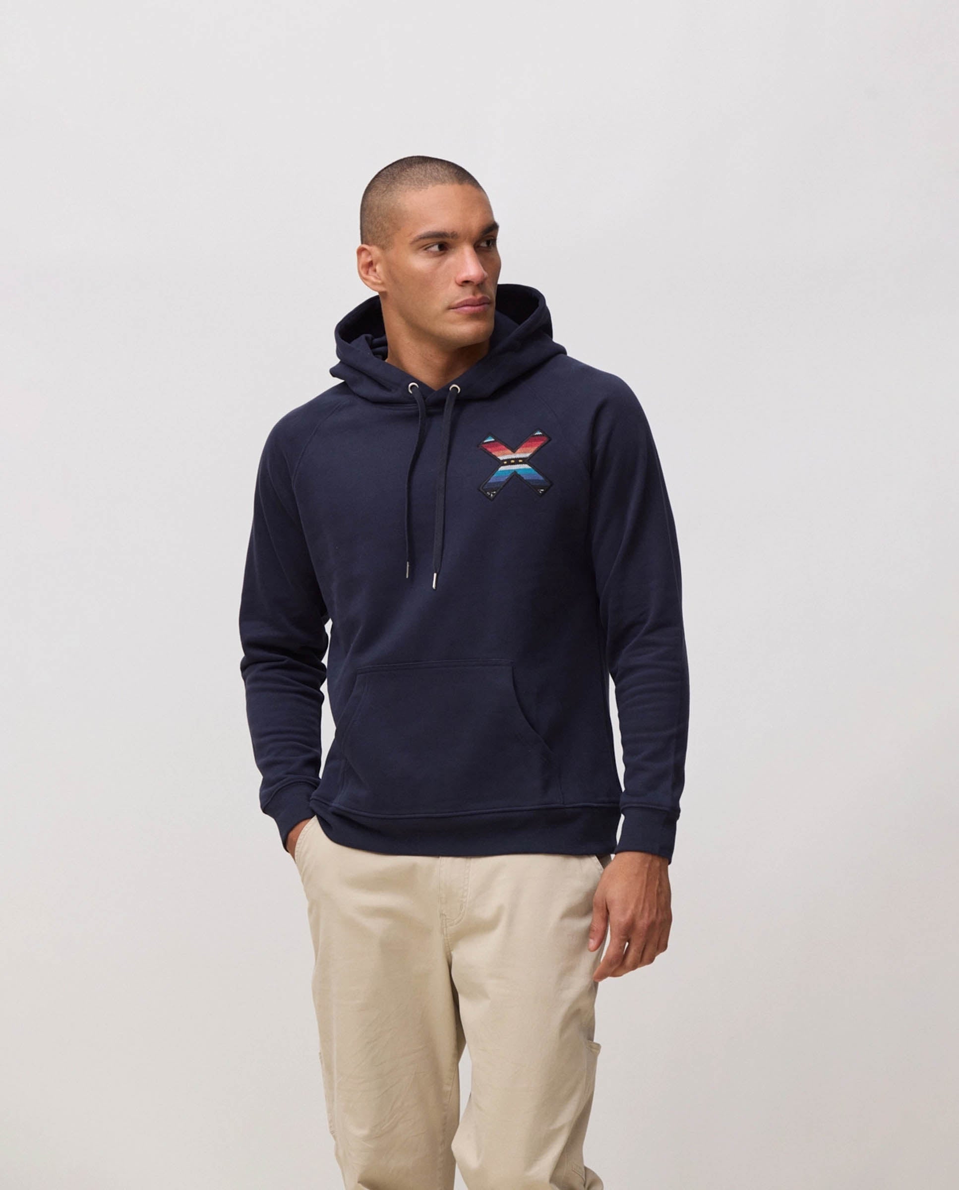 Sudadera con capucha de hombre de 100% algodón orgánico classic - Blue Banana - Azul marino Azul marino-1