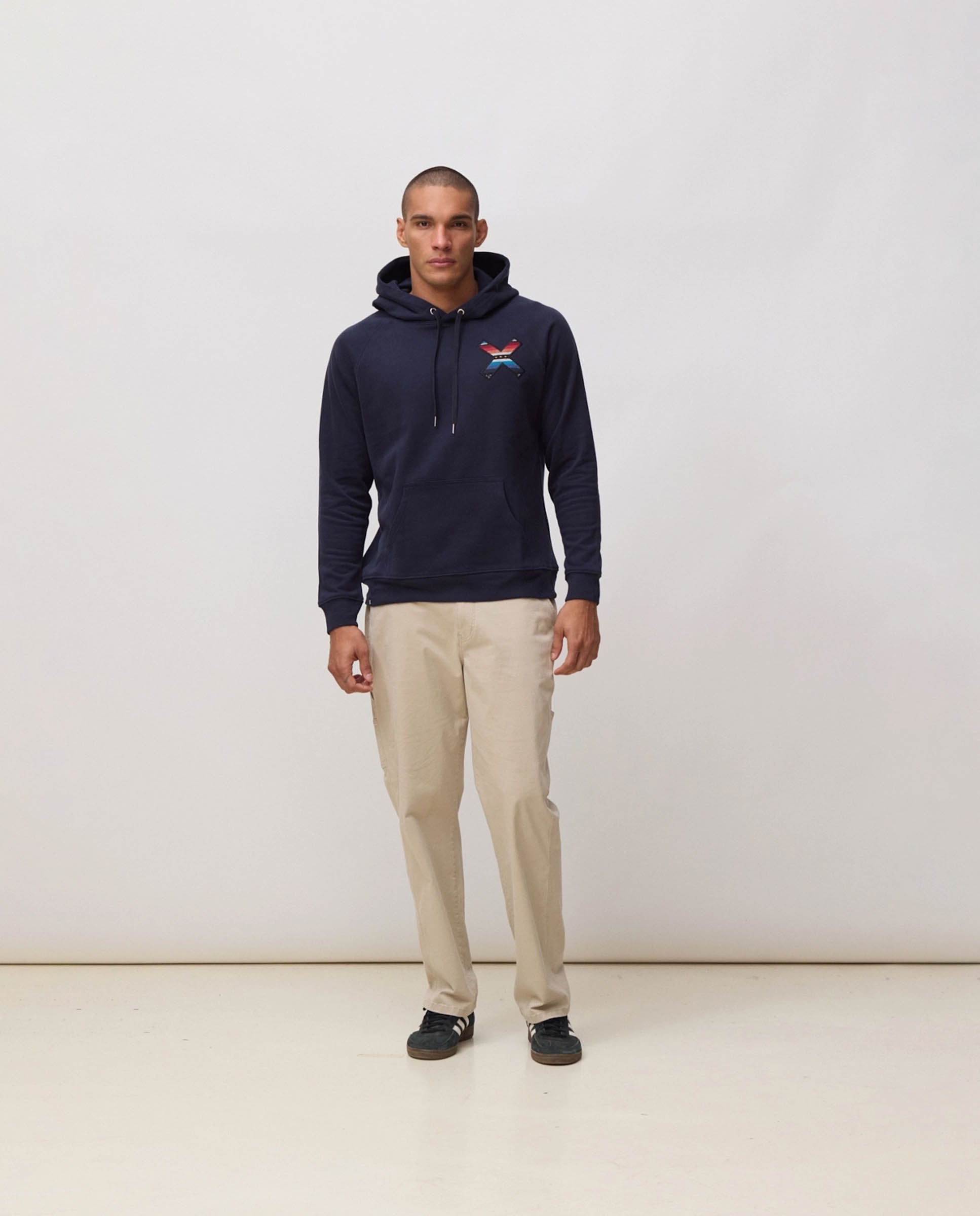 Sudadera con capucha de hombre de 100% algodón orgánico classic - Blue Banana - Azul marino Azul marino-3
