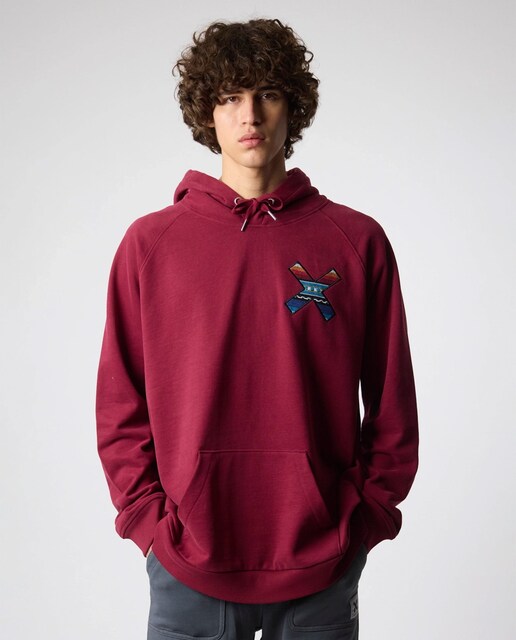 Imagen 0 de Sudadera de hombre con capucha color burdeos