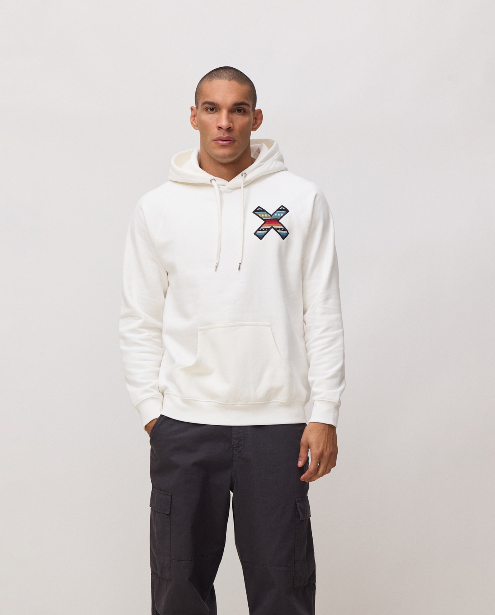 Sudadera con capucha de hombre de 100% algodón orgánico classic - Blue Banana - Blanco roto Blanco roto-1