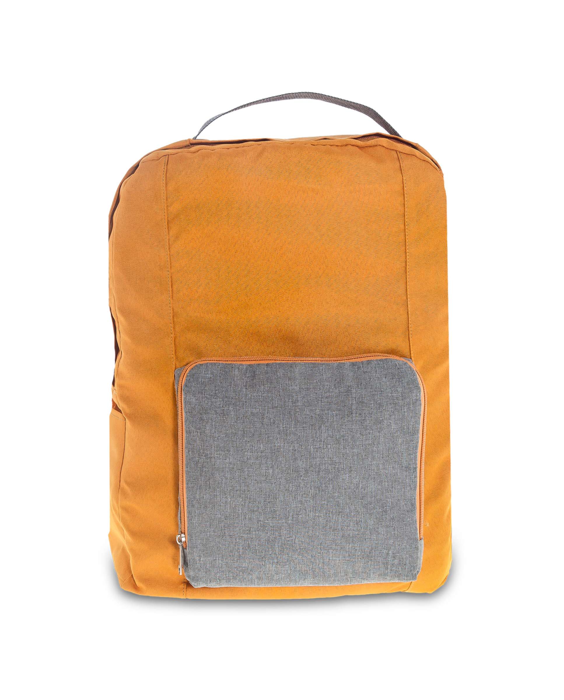 Mochila con cierre de cremallera color ocre y gris Bags Up El