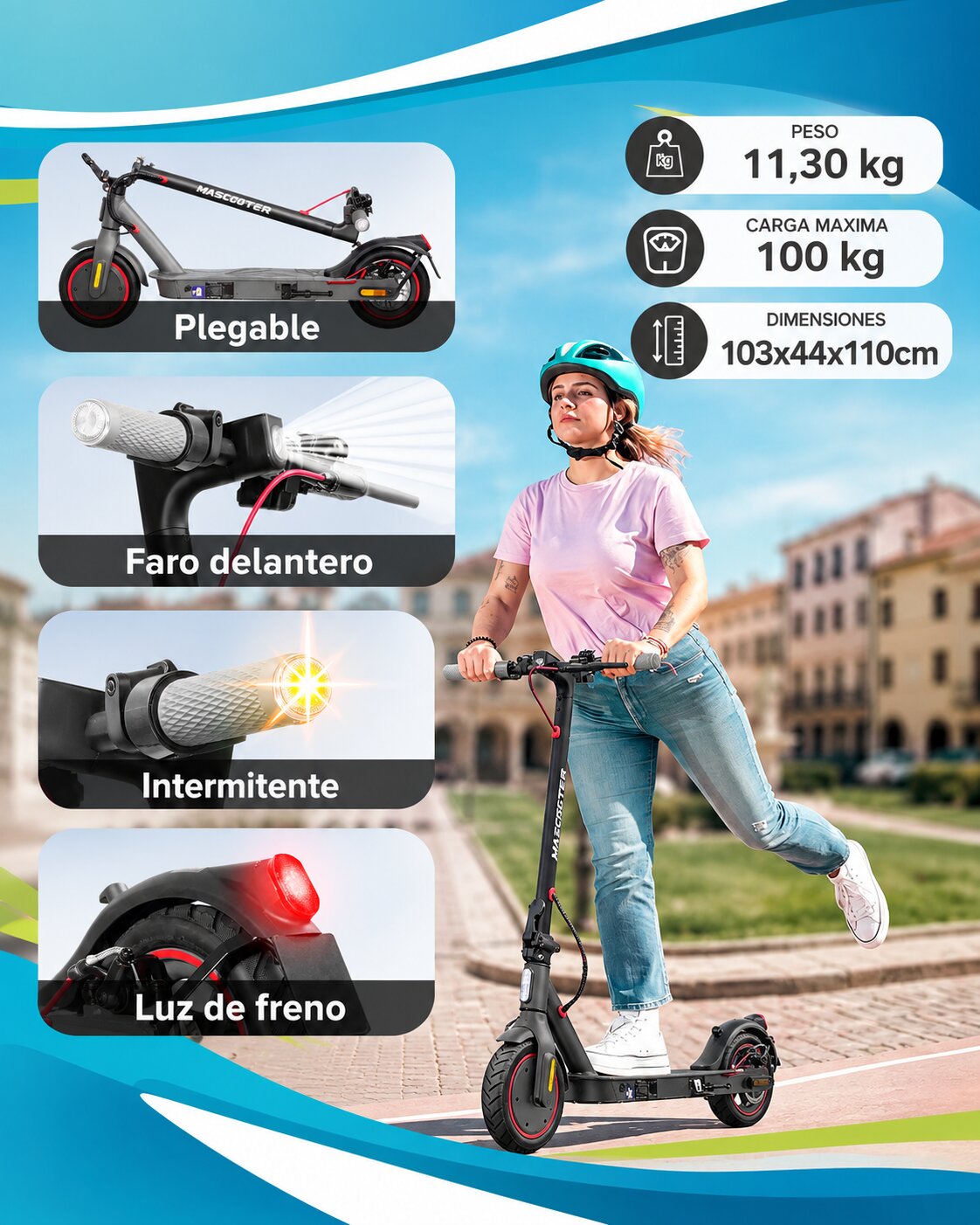 Patinete eléctrico Mascooter S1 - Negro Negro-4