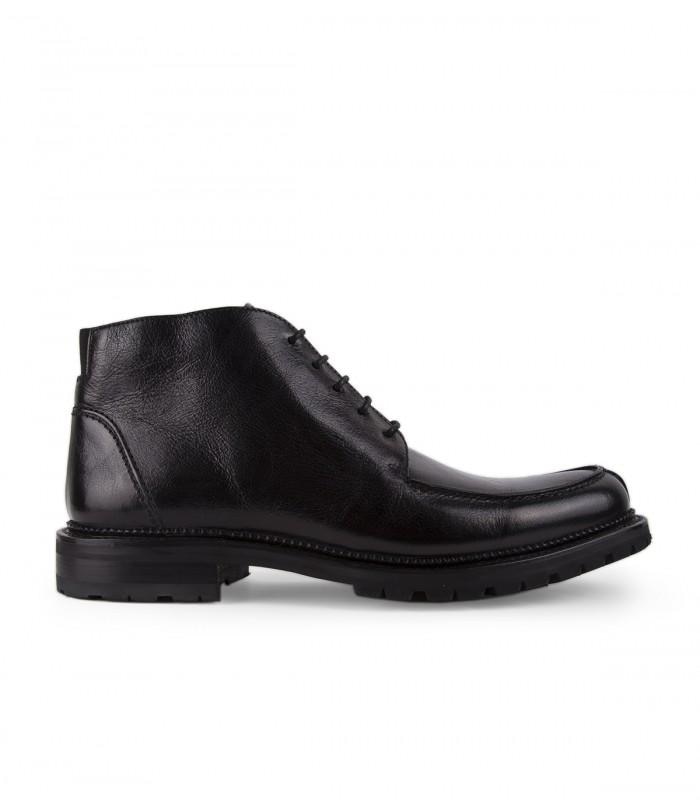 Imagen 0 de Botines de hombre con cierre de cordones y punta redonda Negro