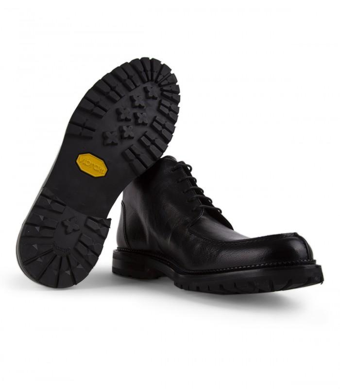 Botines de hombre con cierre de cordones y punta redonda - Roberto Ley - Negro Negro-3