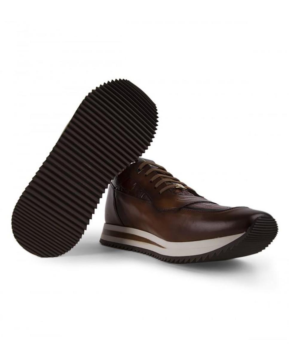 Zapatillas deportivas de hombre de piel de color - Roberto Ley - Marrón Marrón-3
