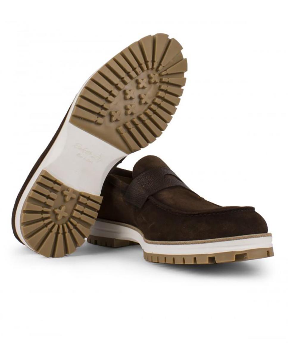 Mocasines de hombre de piel de color - Roberto Ley - Marrón Marrón-3