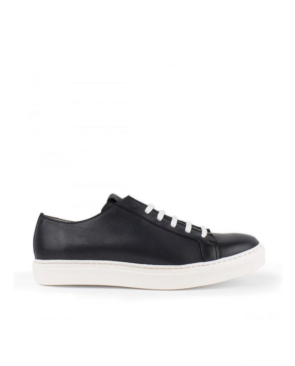 Roberto Ley - Zapatillas deportivas de hombre de piel de color azul marino.