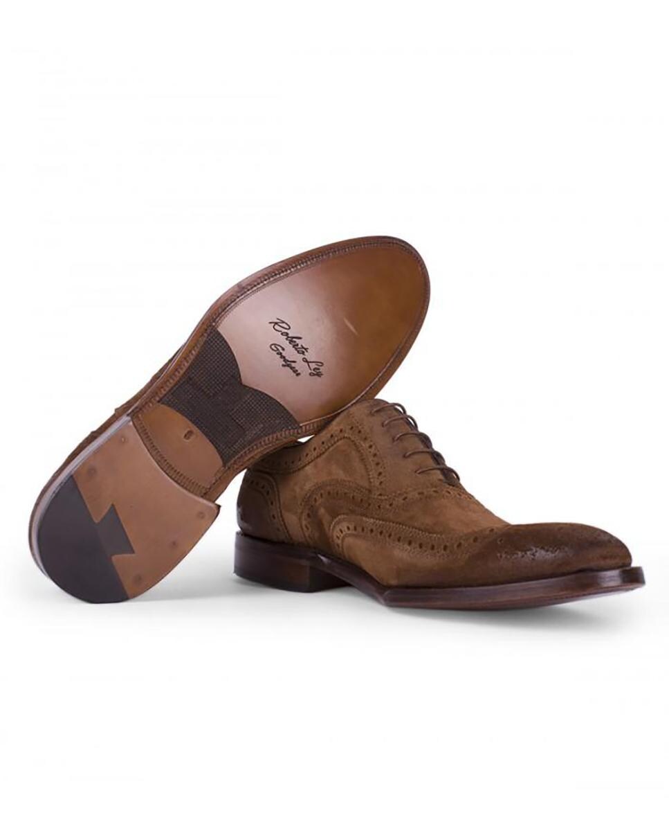Zapatos de cordones de hombre de piel de color marrón · Roberto