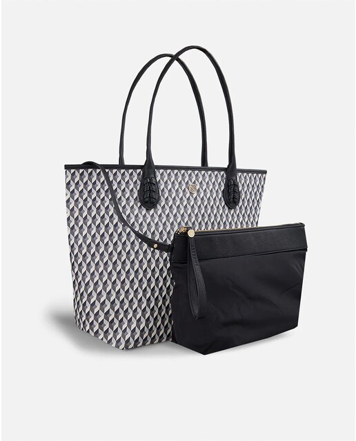 Imagen 0 de Bolso de hombro Born en blanco y negro con organizador
